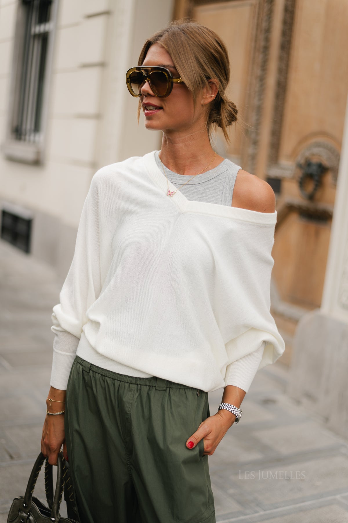 Shana V-neck jumper ecru