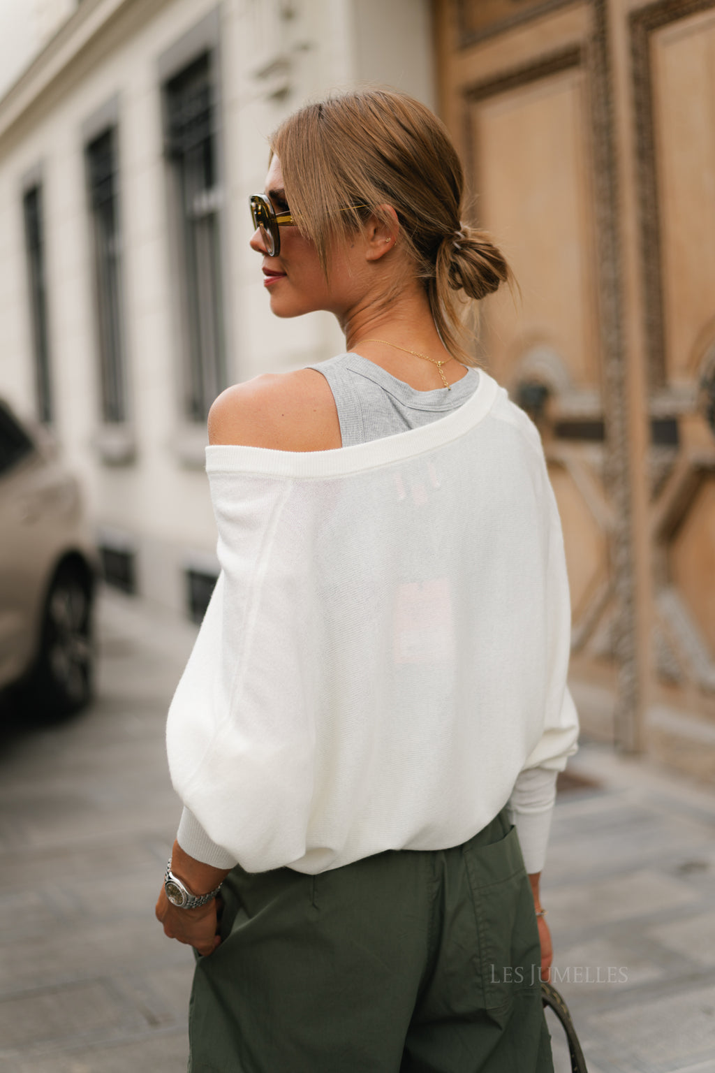 Shana V-neck jumper ecru