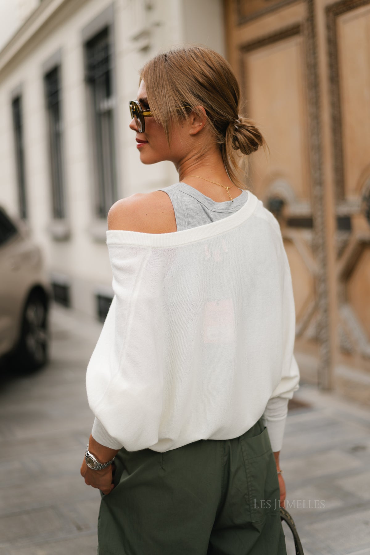 Shana V-neck jumper ecru