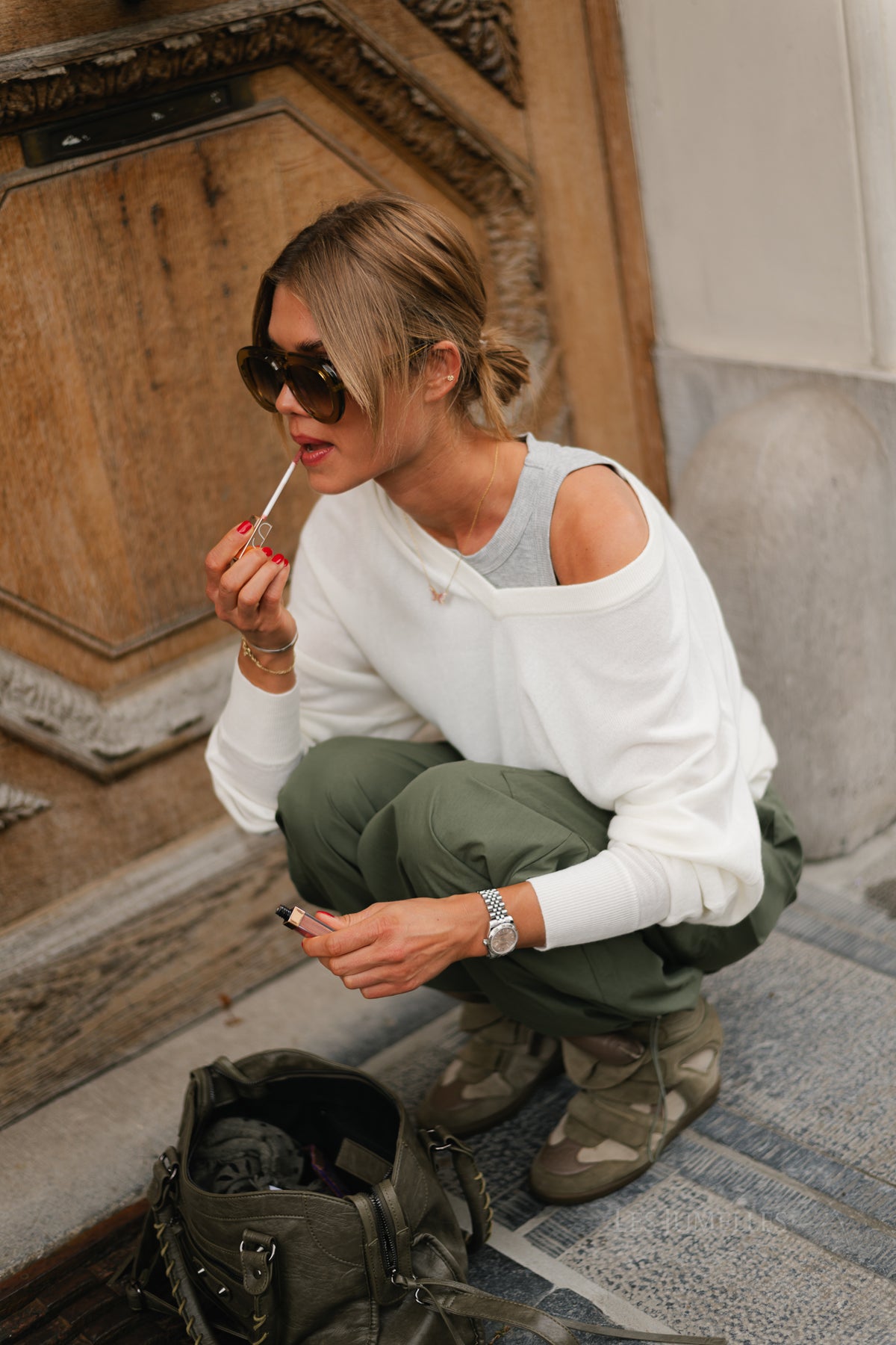 Shana V-neck jumper ecru