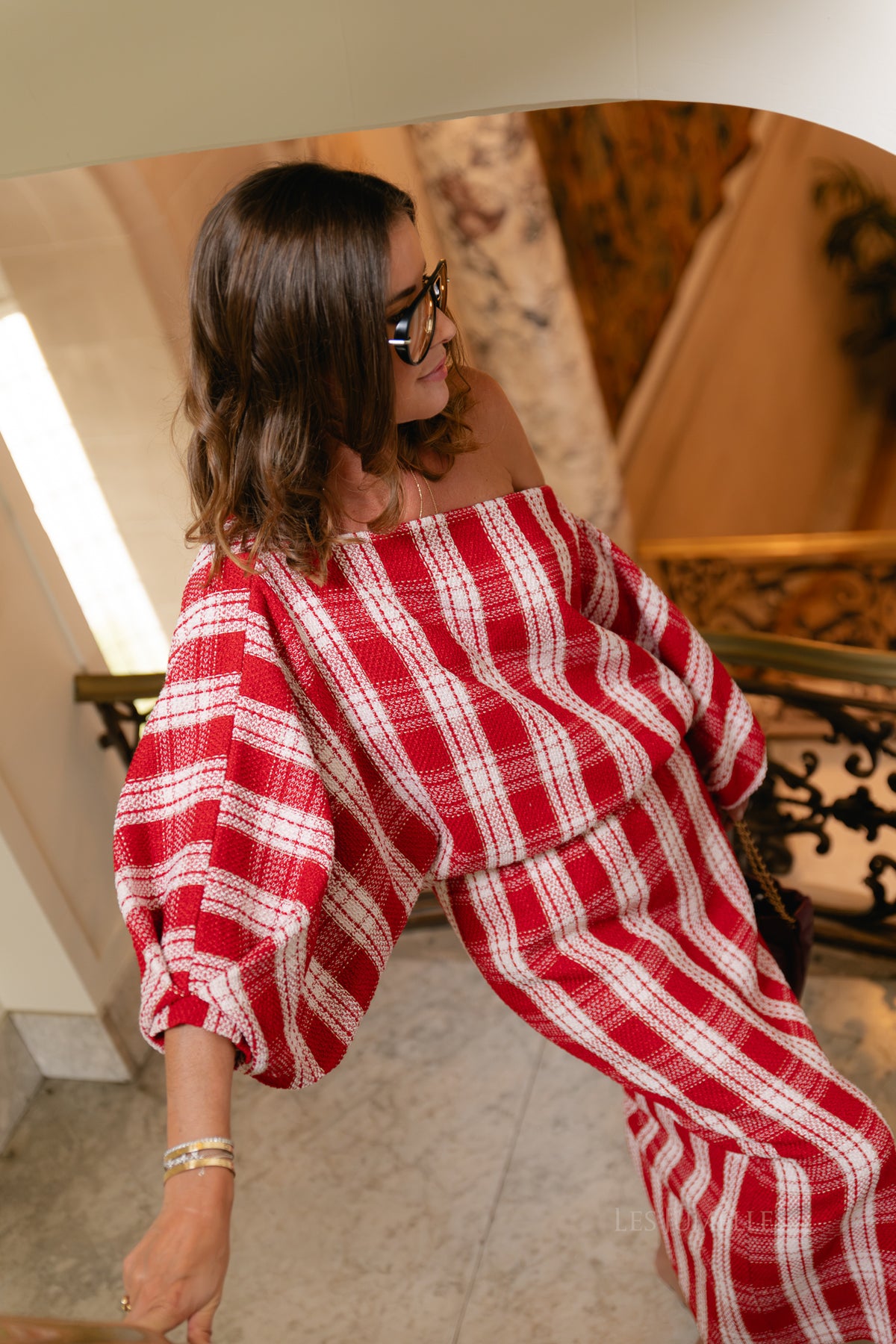 Cosette blouse red/off white checks