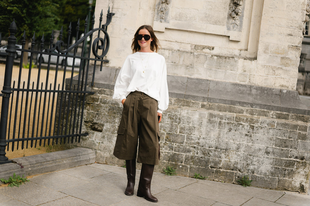 Callie cargo jorts khaki