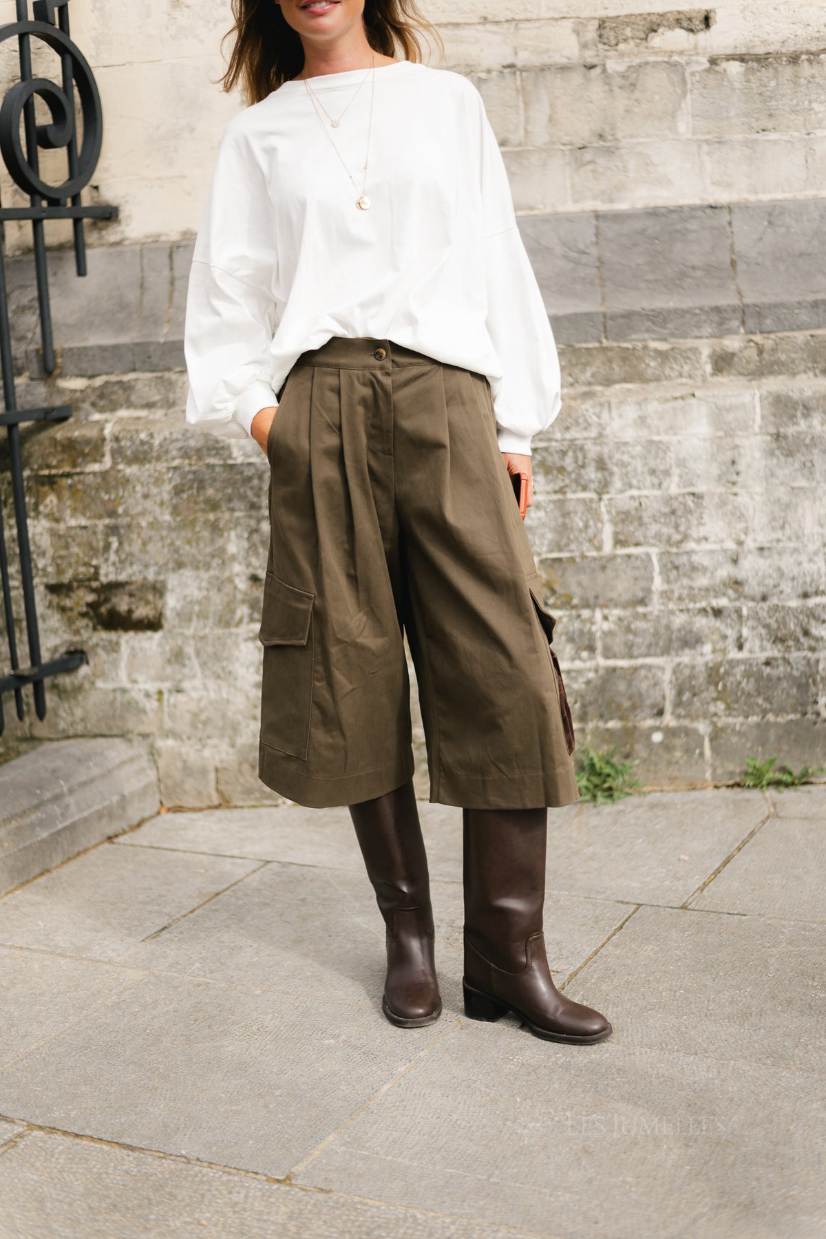 Callie cargo jorts khaki