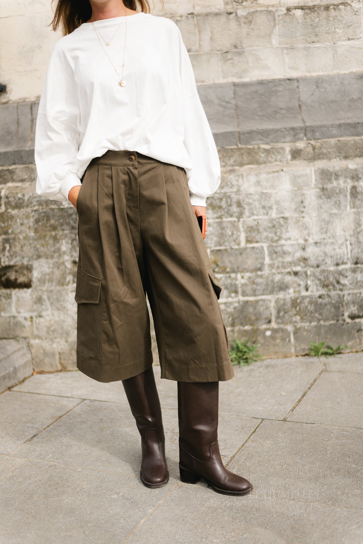Callie cargo jorts khaki