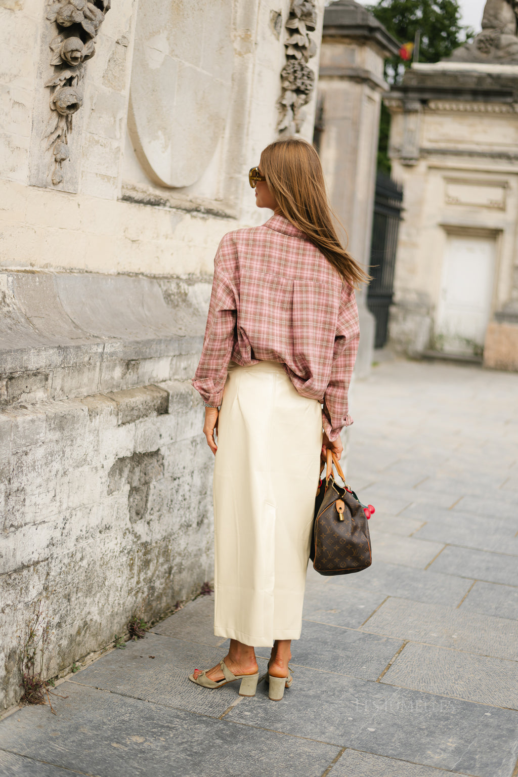 Hillary PU skirt butter yellow