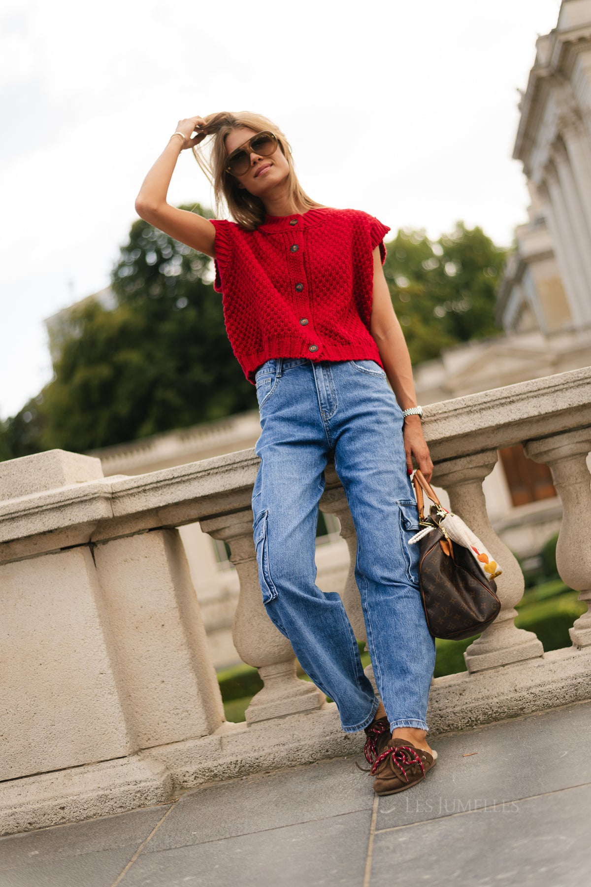 Clarisse cargo jeans medium blue