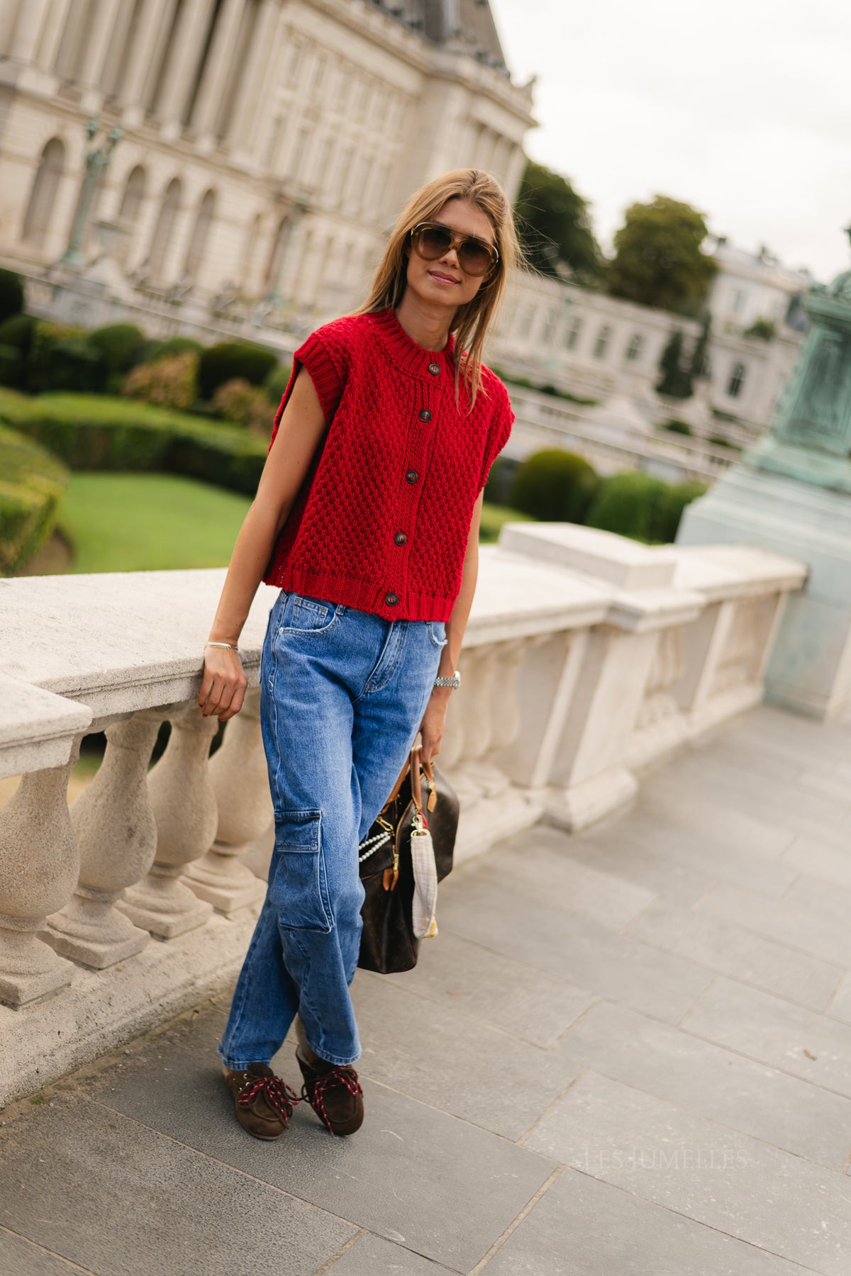 Clarisse cargo jeans medium blue