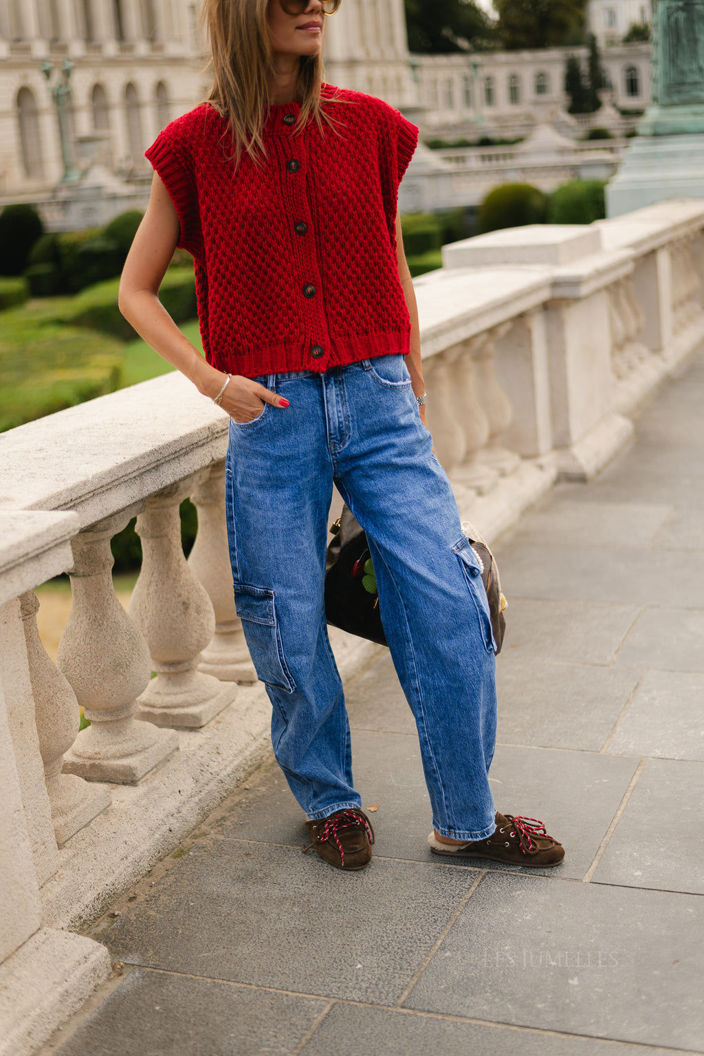 Clarisse cargo jeans medium blue