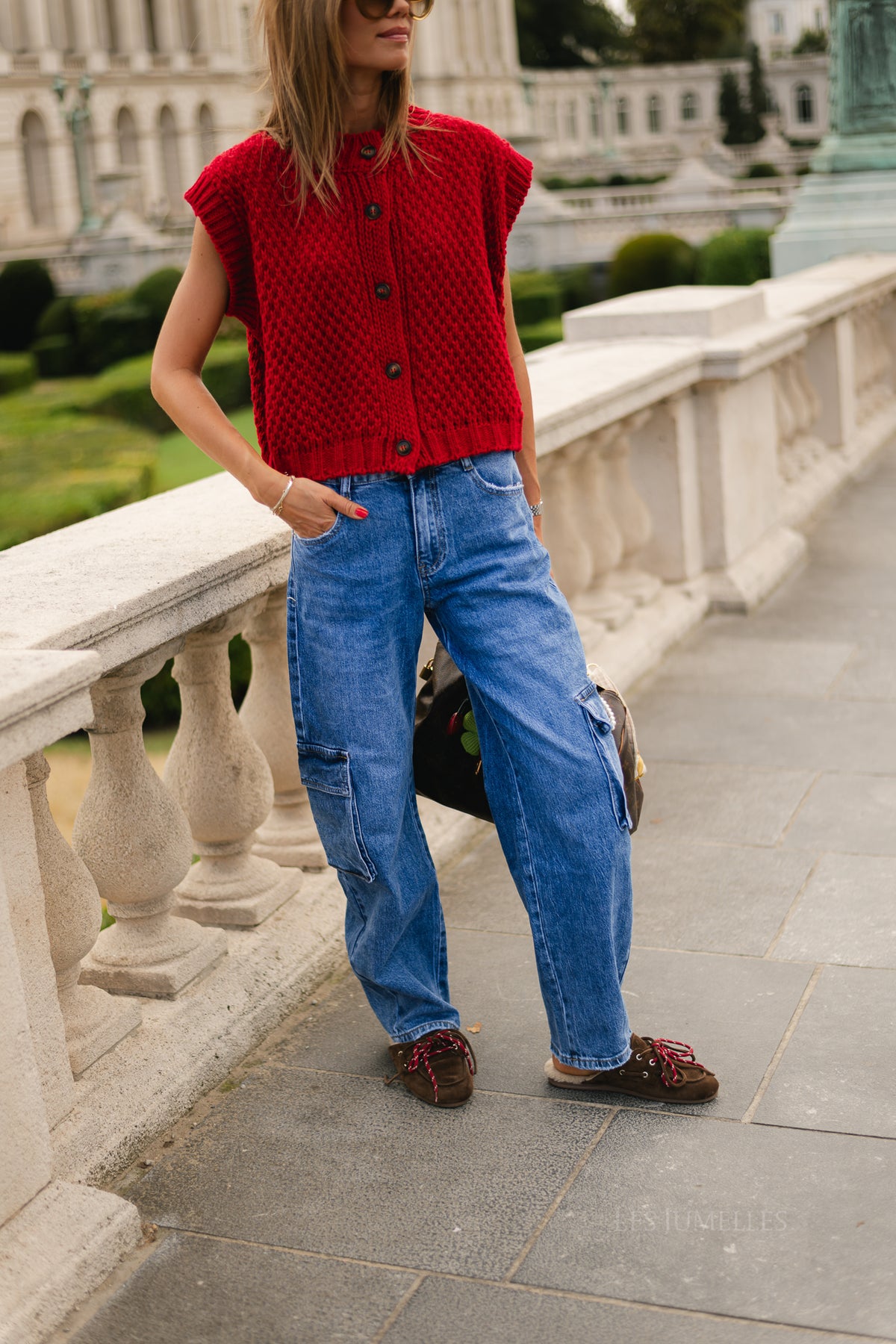 Clarisse cargo jeans medium blue