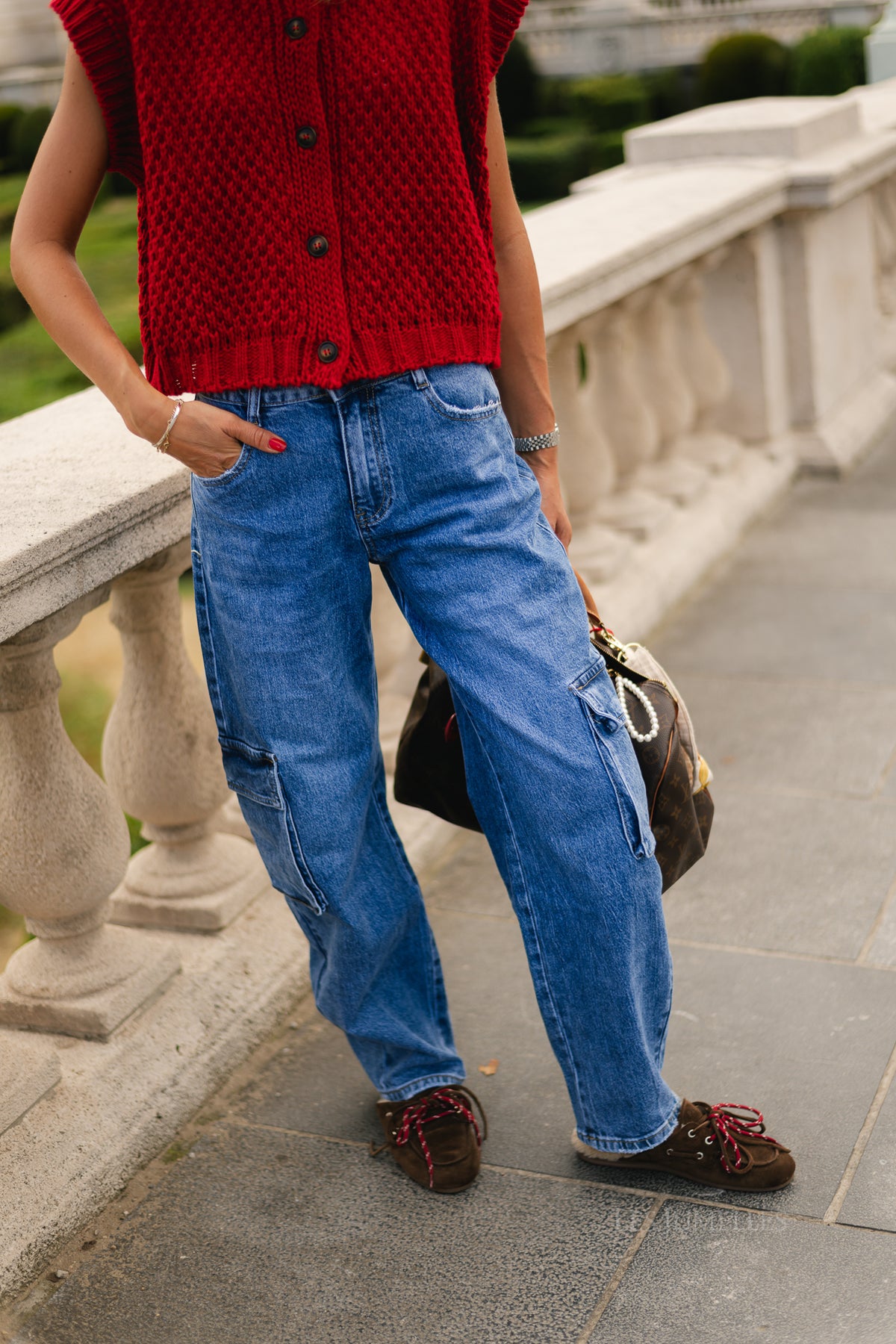 Clarisse cargo jeans medium blue