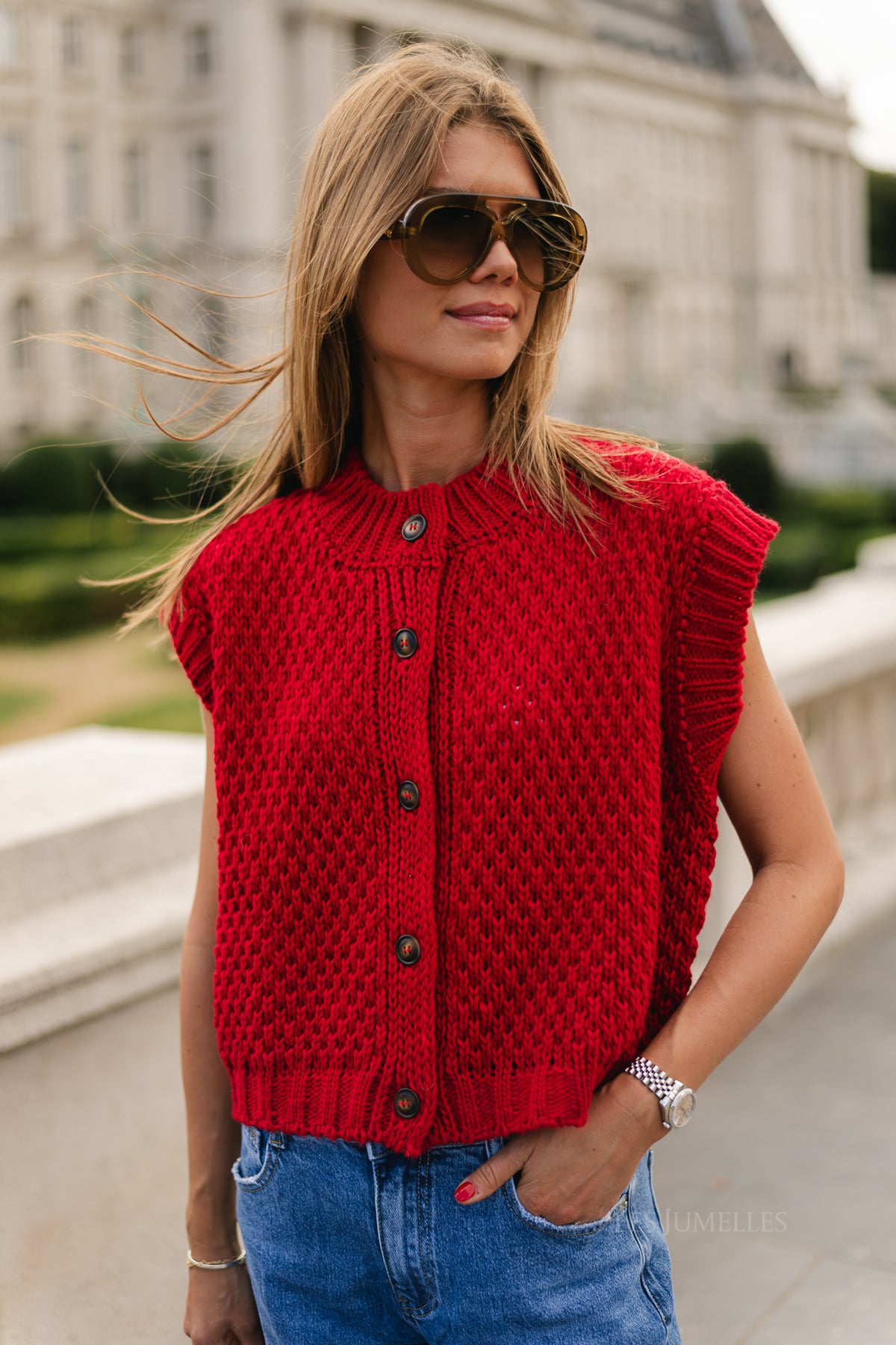 Lisa SL cardigan red