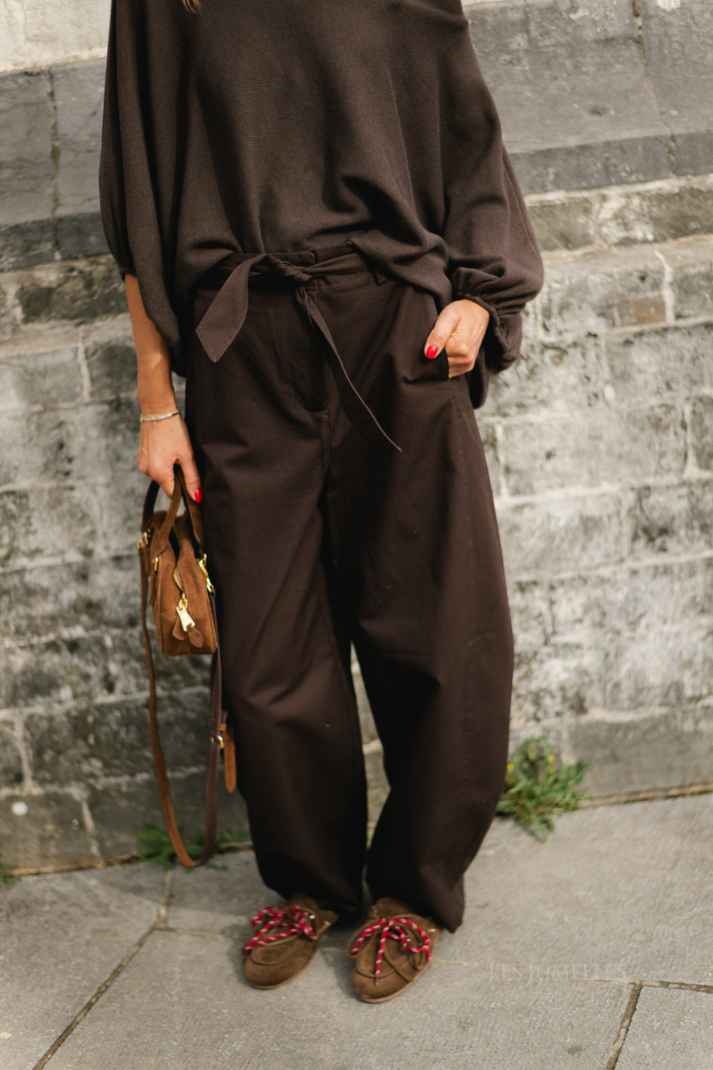 VIJemma HW barrel tailored pants coffee bean