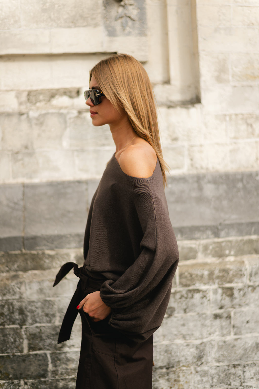 Charline cropped sweater hot chocolate