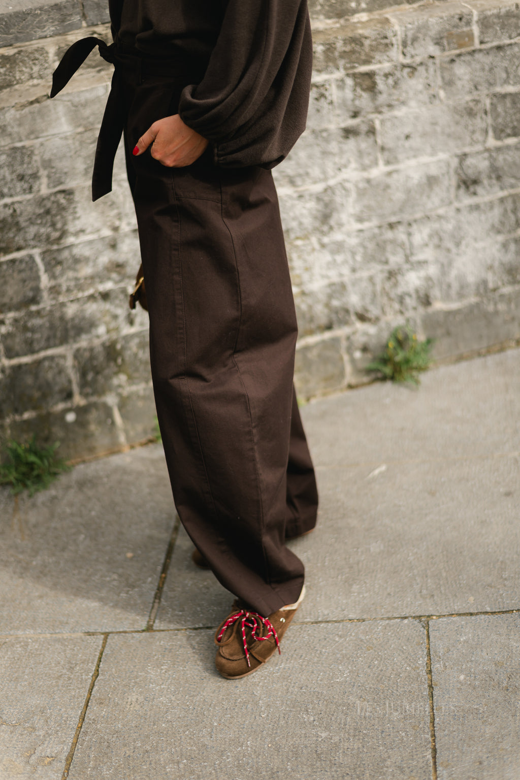 VIJemma HW barrel tailored pants coffee bean
