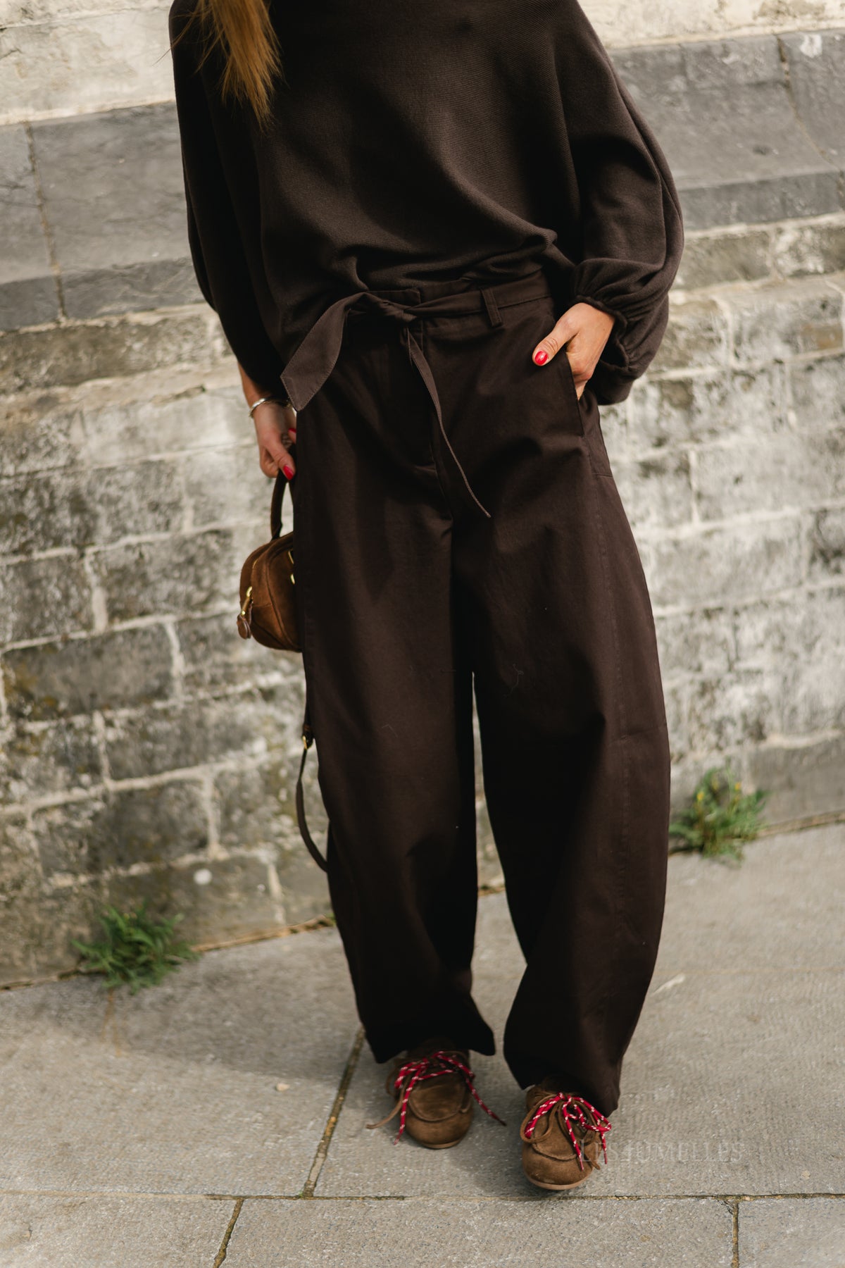 VIJemma HW barrel tailored pants coffee bean