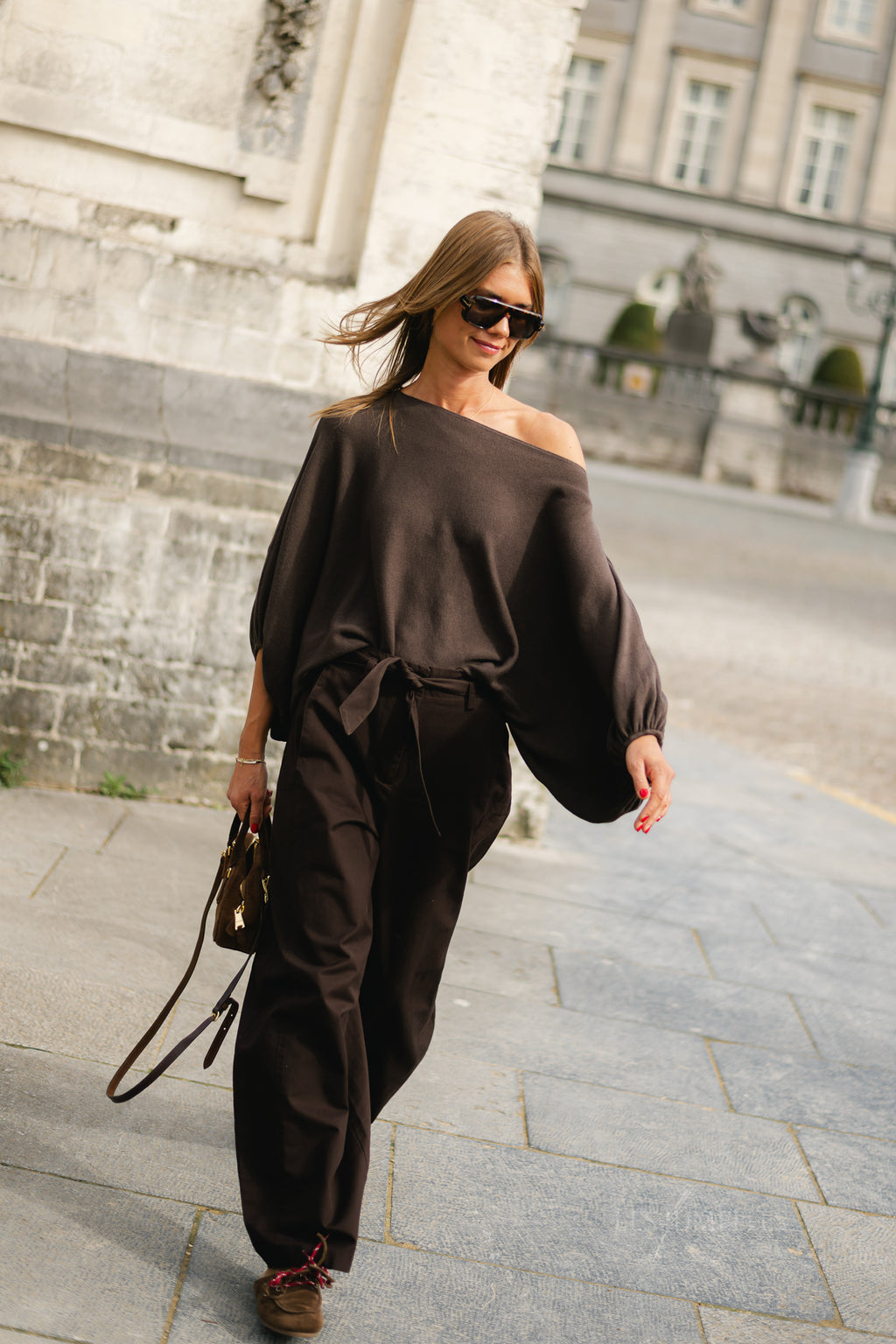 Charline cropped sweater hot chocolate