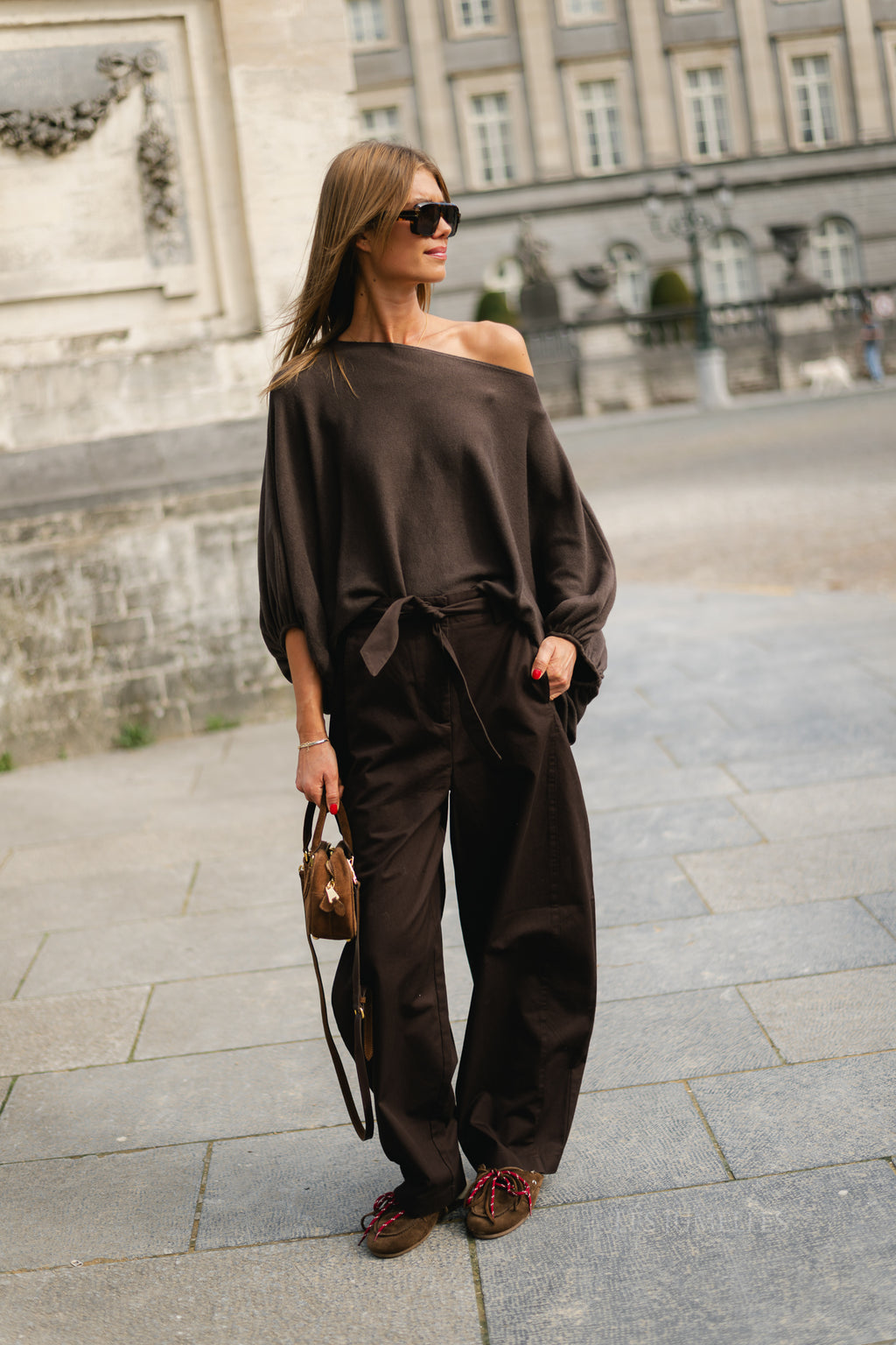 Charline cropped sweater hot chocolate