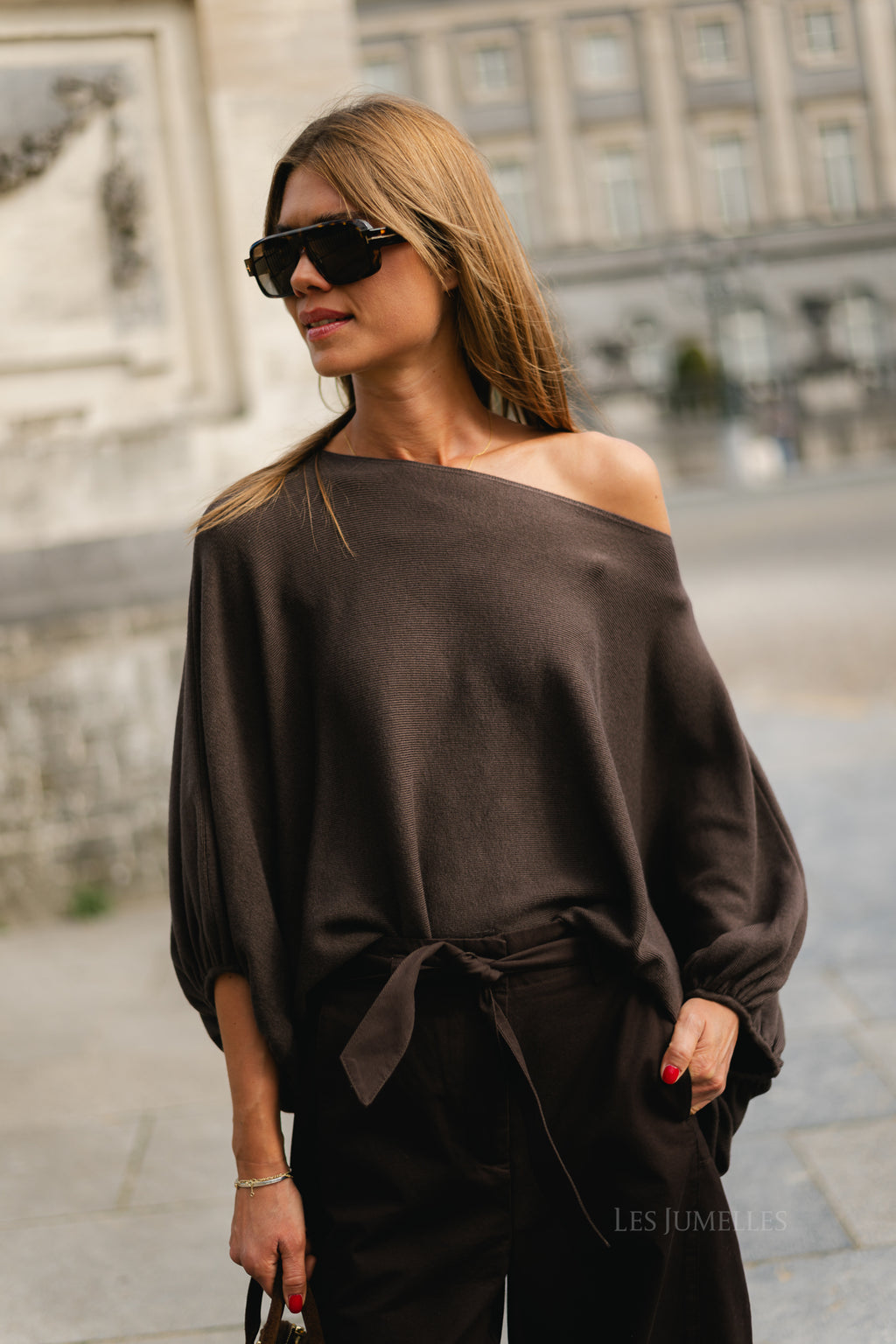Charline cropped sweater hot chocolate