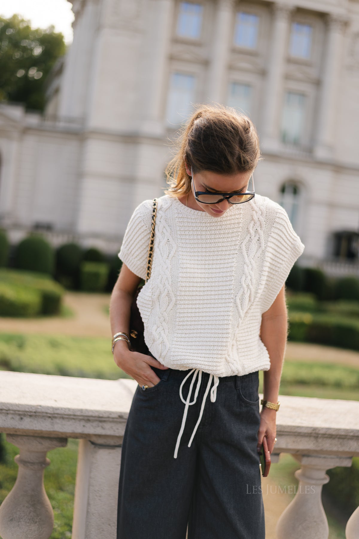 Jesse knit vest egret