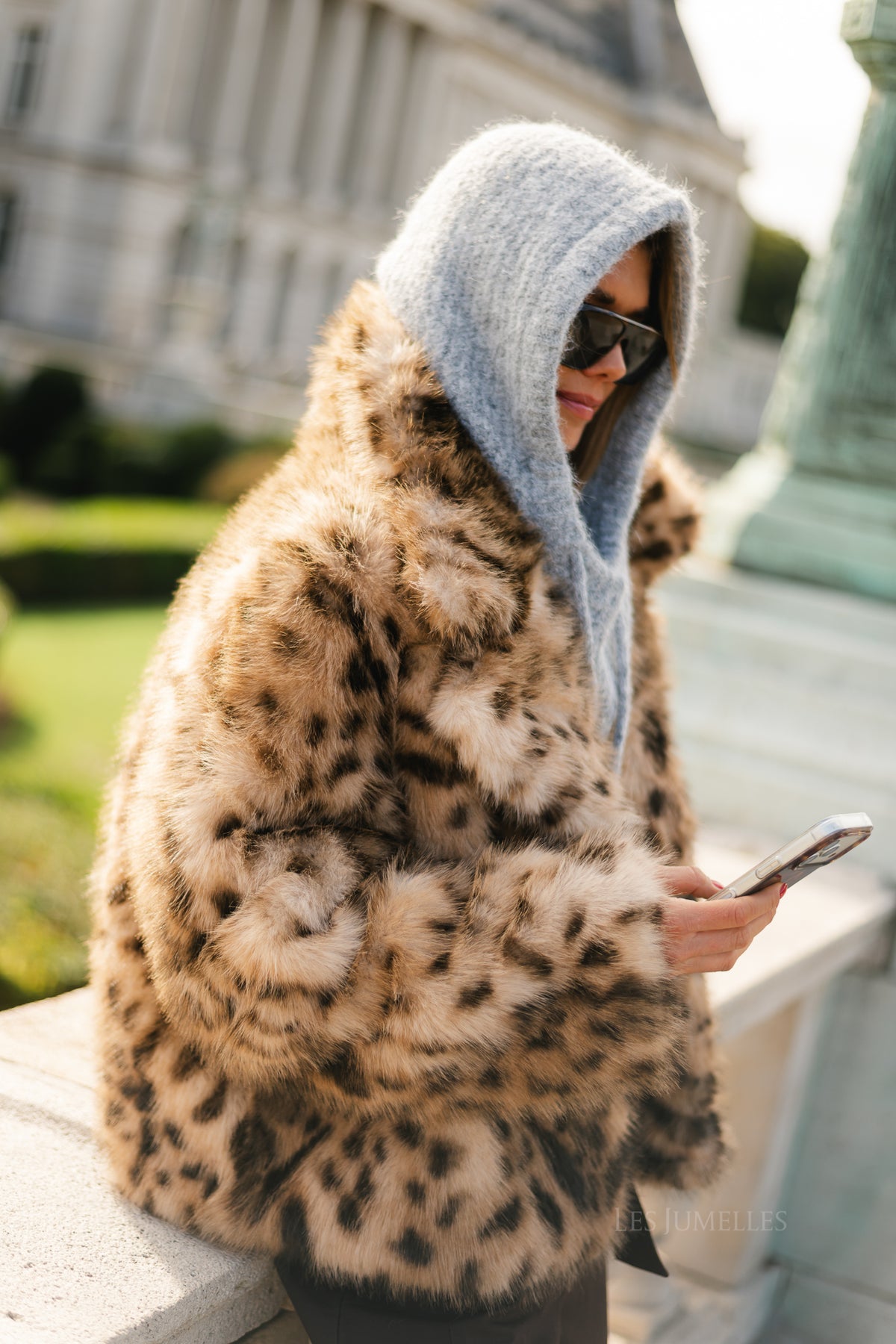 OBJMilu knit balaclava light grey melange