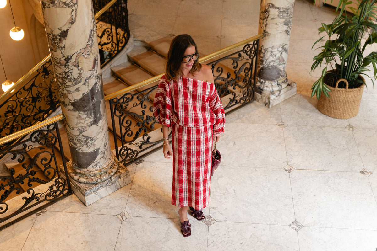 Cosette skirt red/off white checks