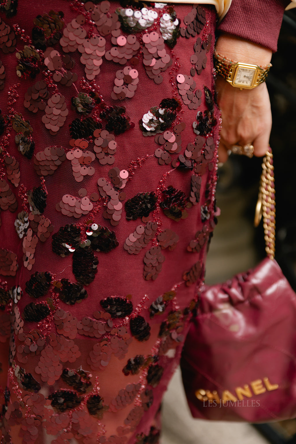 Cleo sequined skirt burgundy
