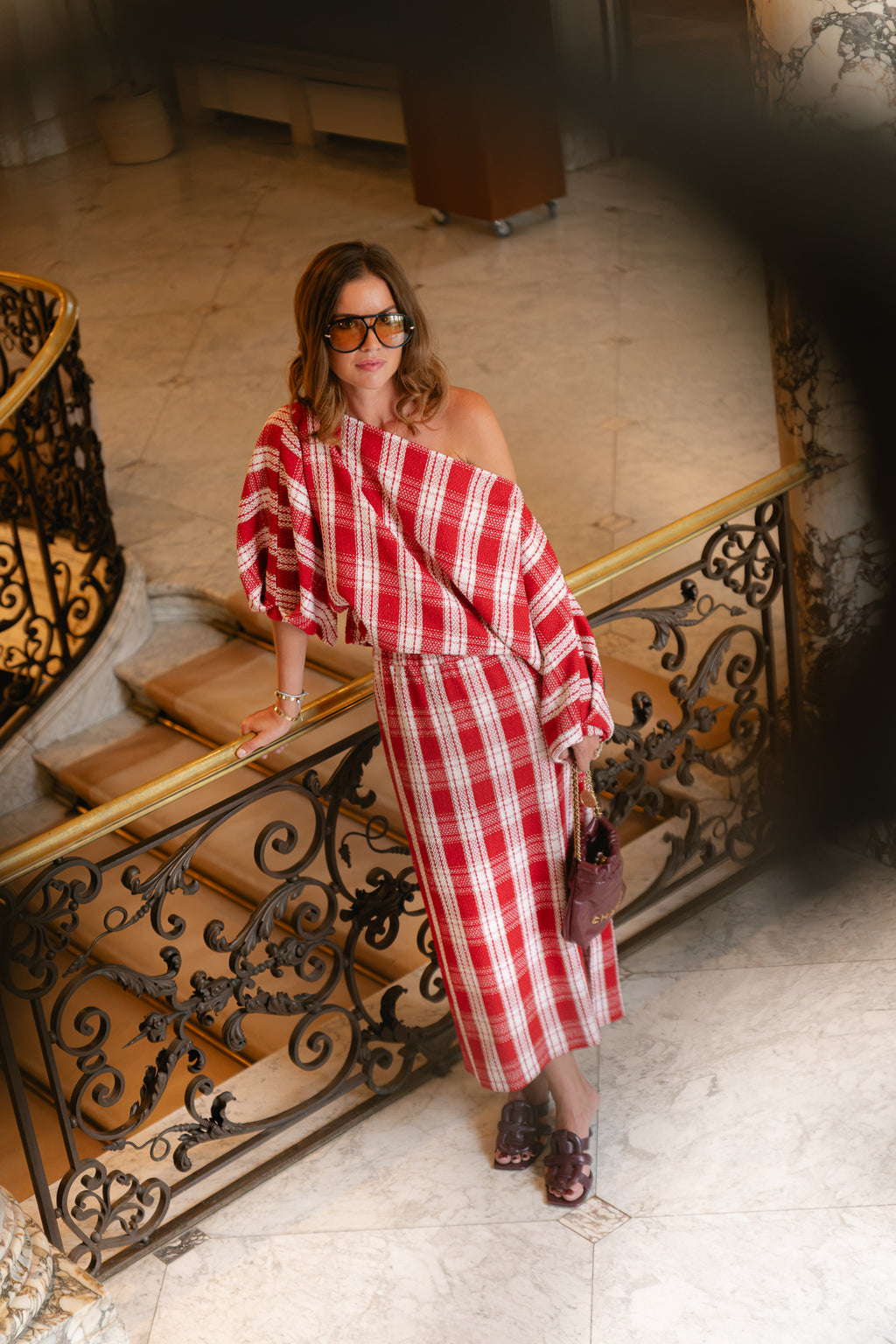 Cosette blouse red/off white checks