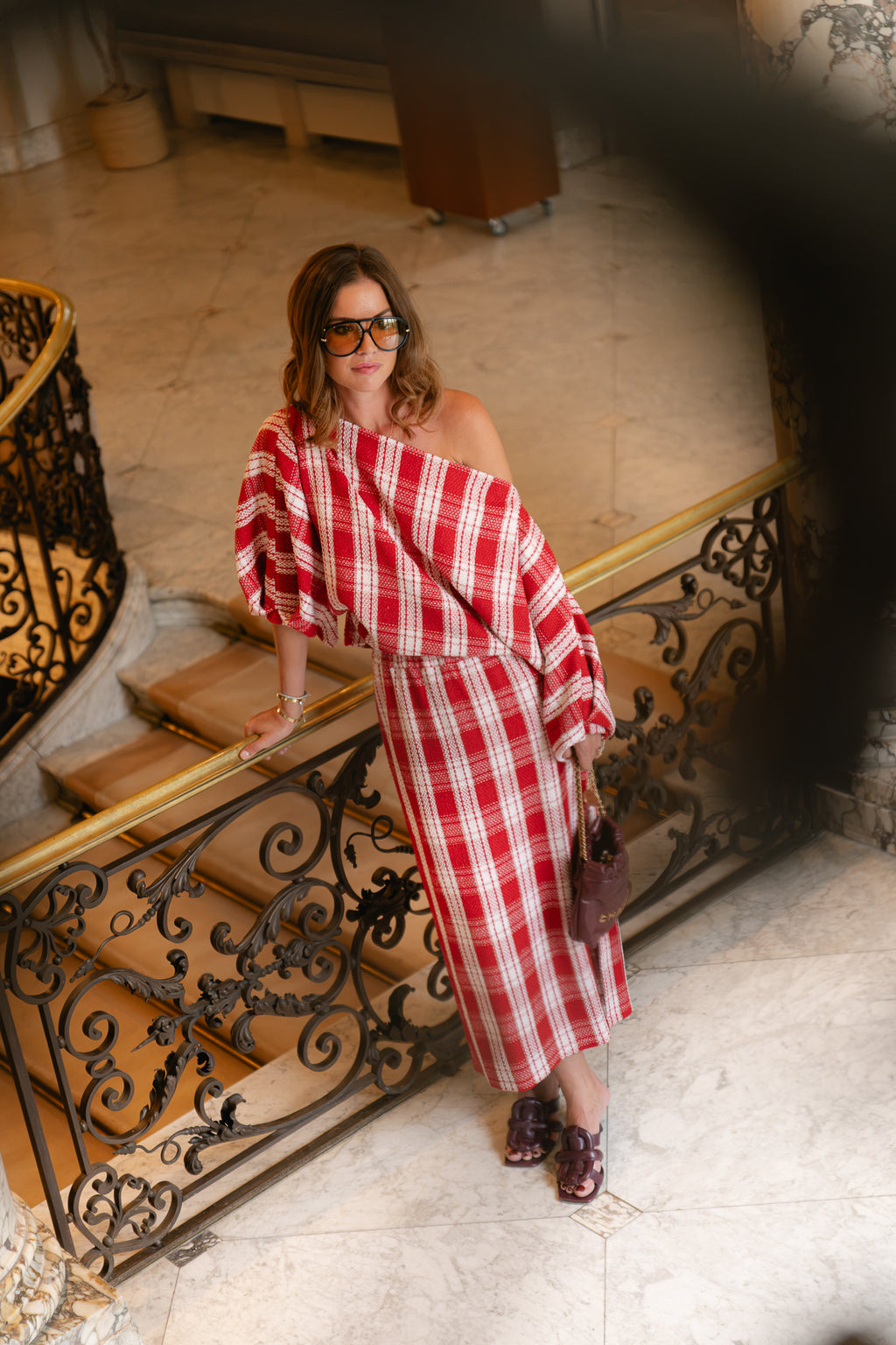 Cosette skirt red/off white checks