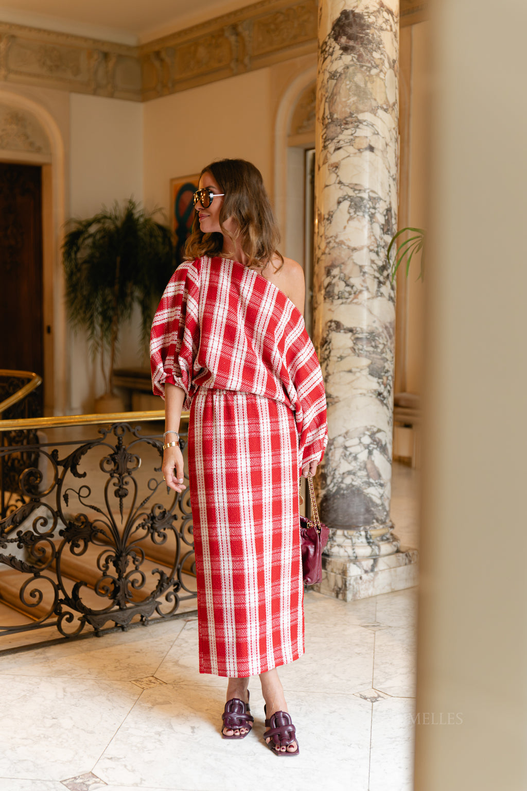 Cosette skirt red/off white checks