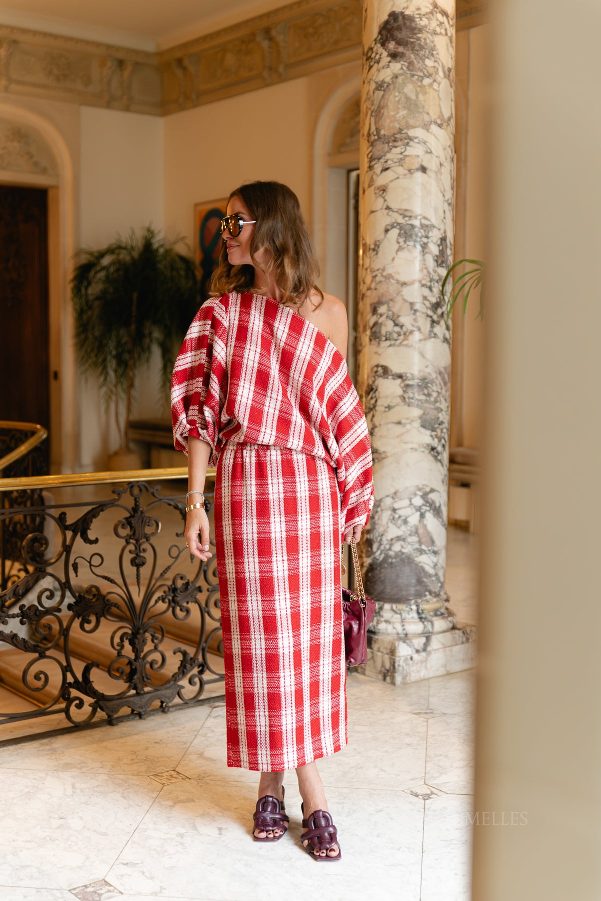 Cosette skirt red/off white checks