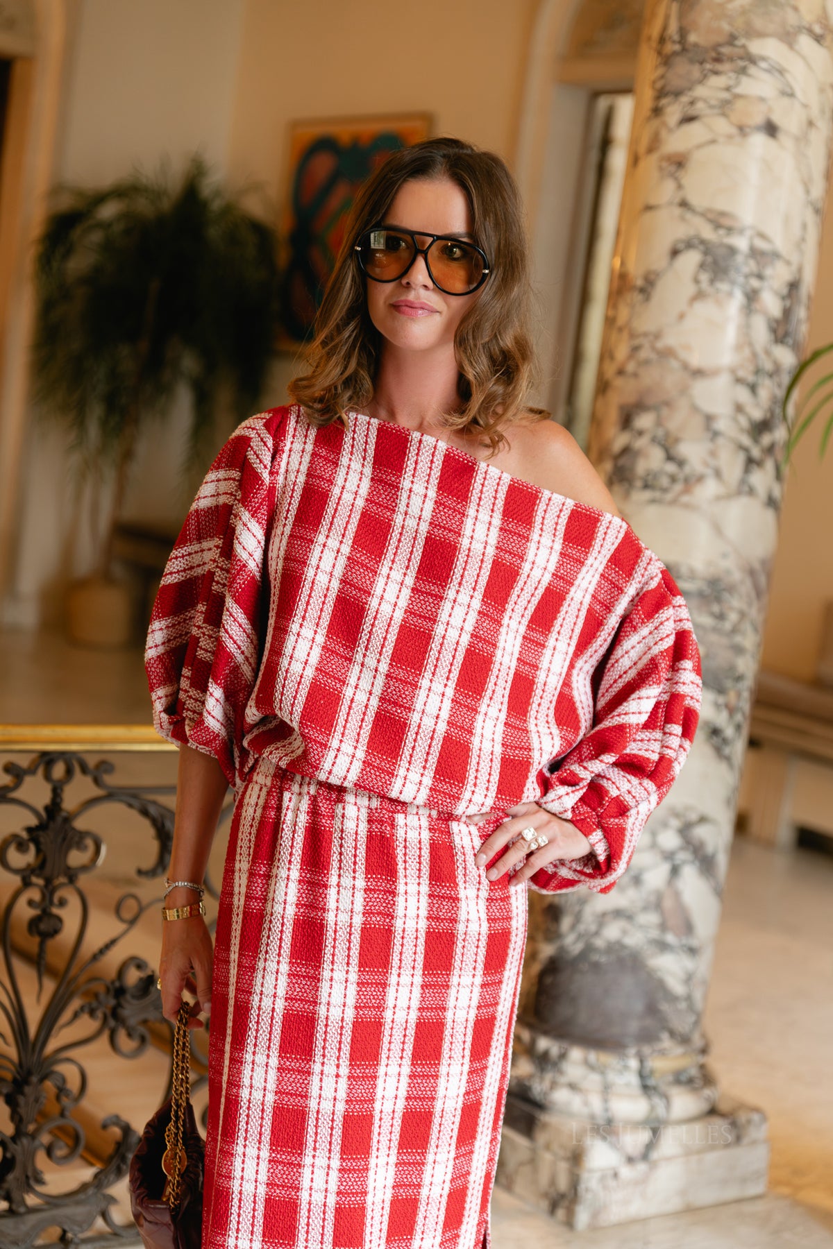Cosette blouse red/off white checks