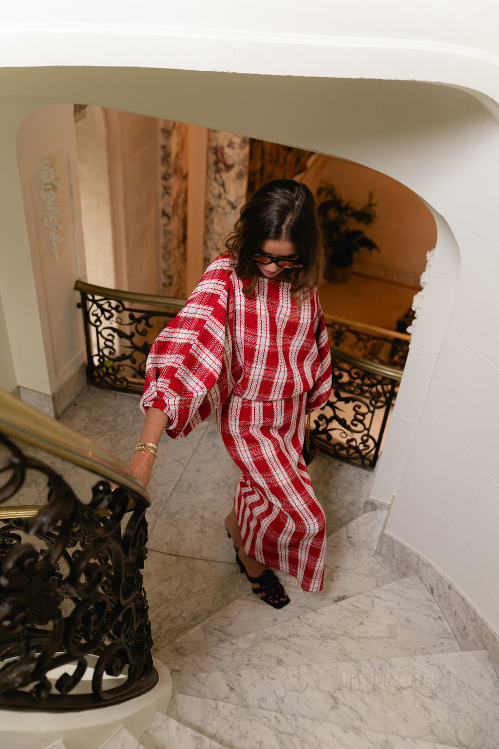 Cosette skirt red/off white checks