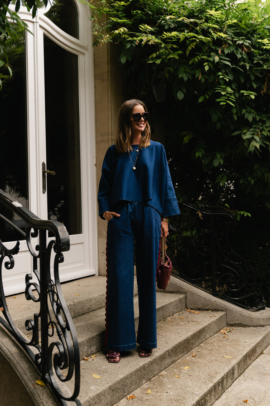 Ruby denim blouse washed navy
