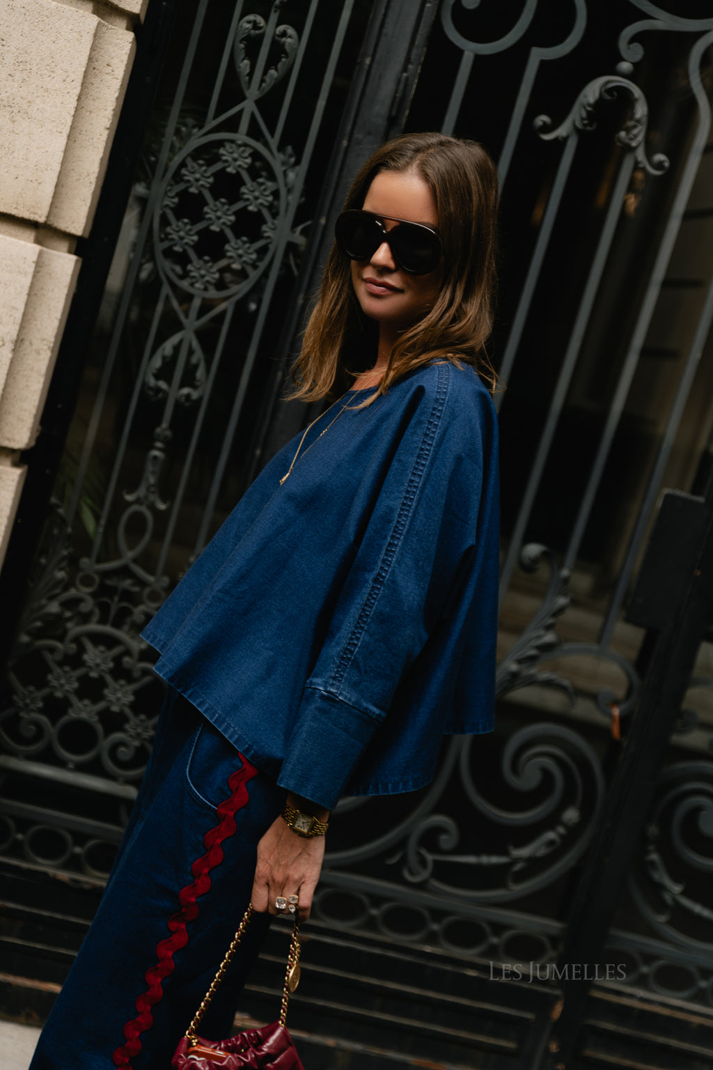 Ruby denim blouse washed navy
