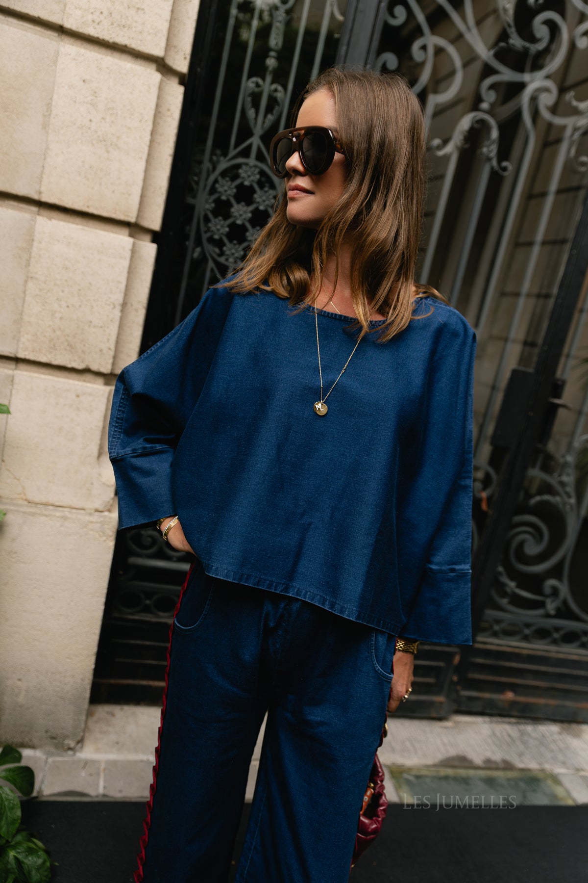 Ruby denim blouse washed navy