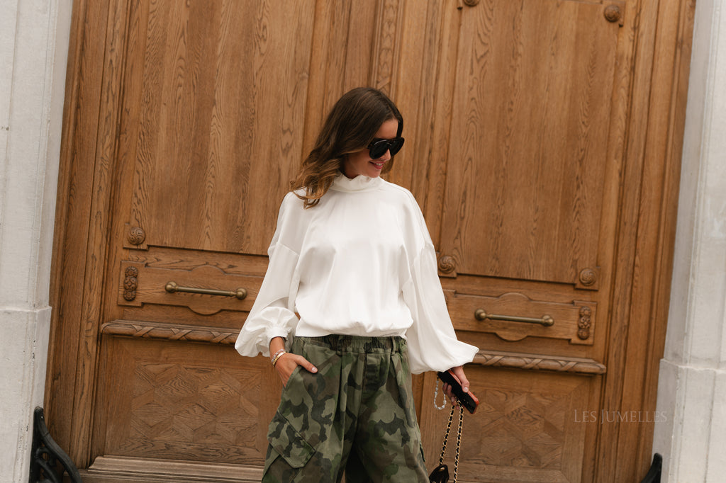 AmberSW satin blouse off white