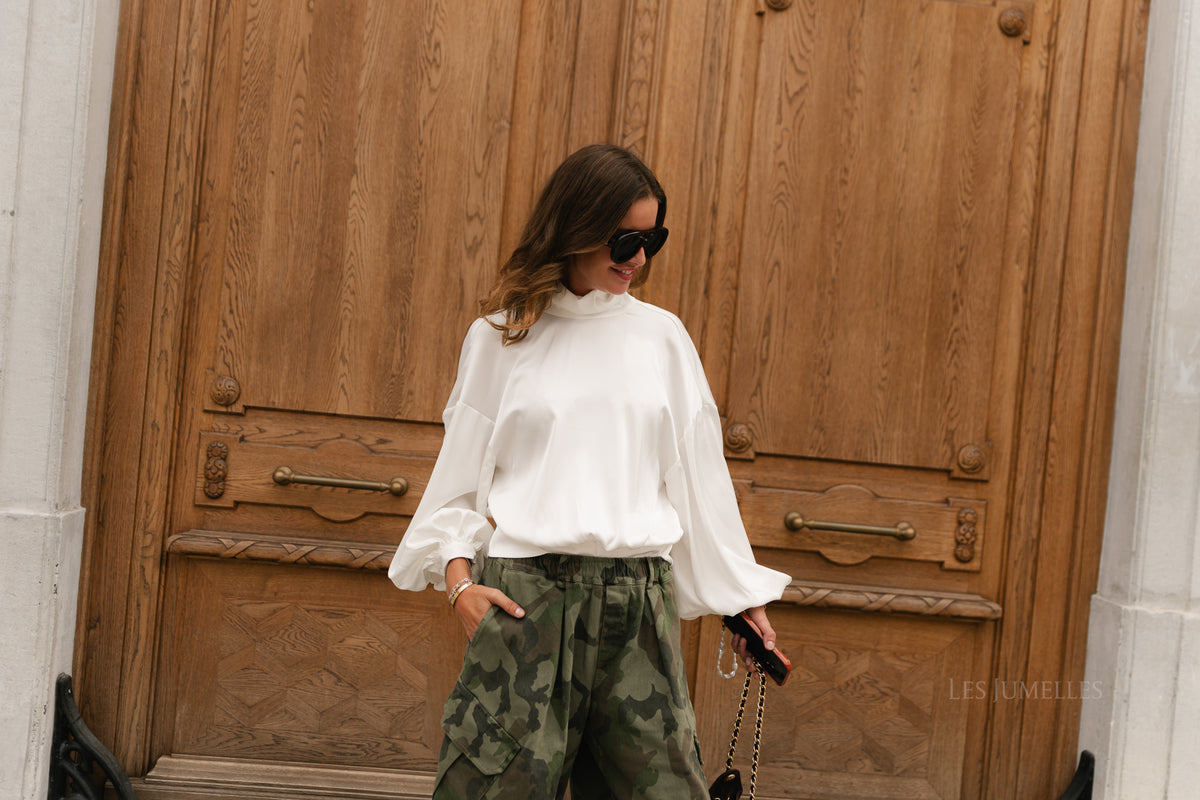 AmberSW satin blouse off white