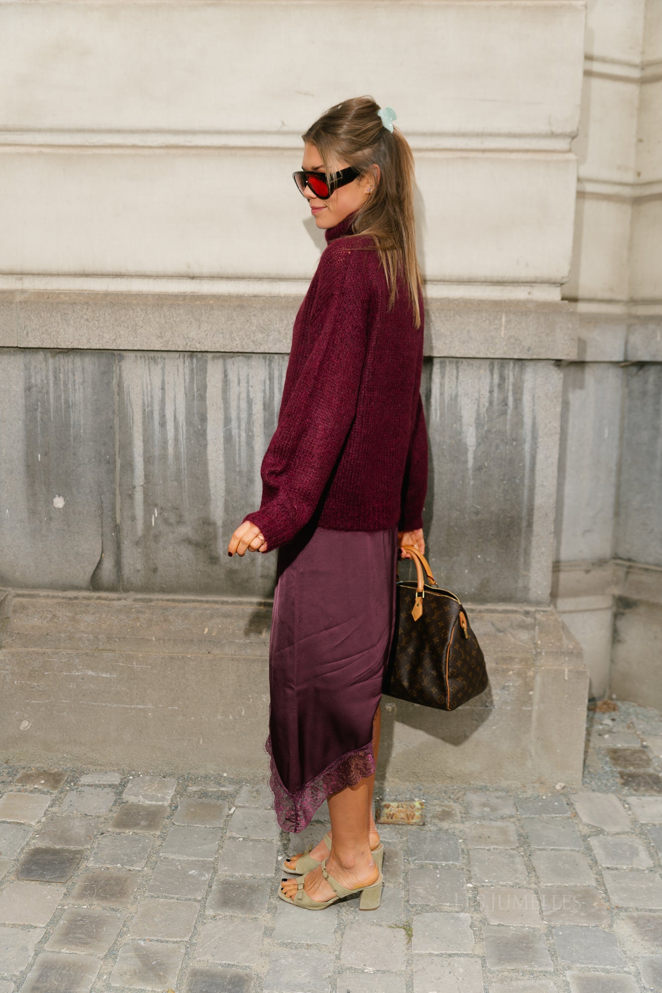 Scottie lace skirt burgundy