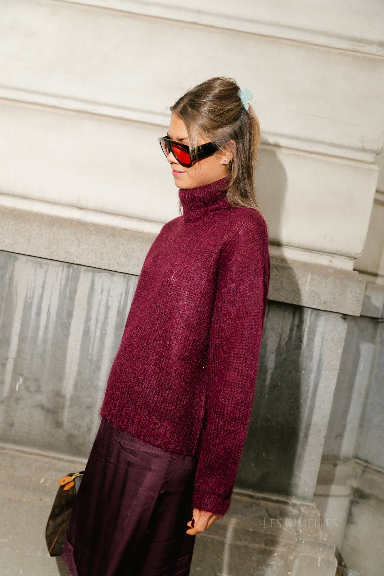 YASLambi LS knit rollneck pullover port royale
