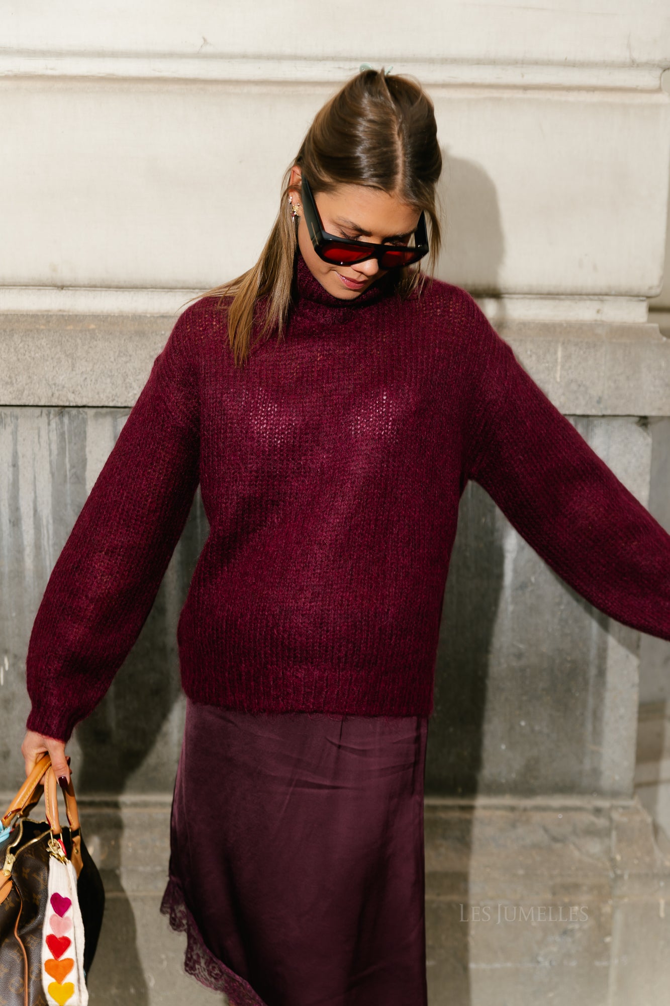 YASLambi LS knit rollneck pullover port royale