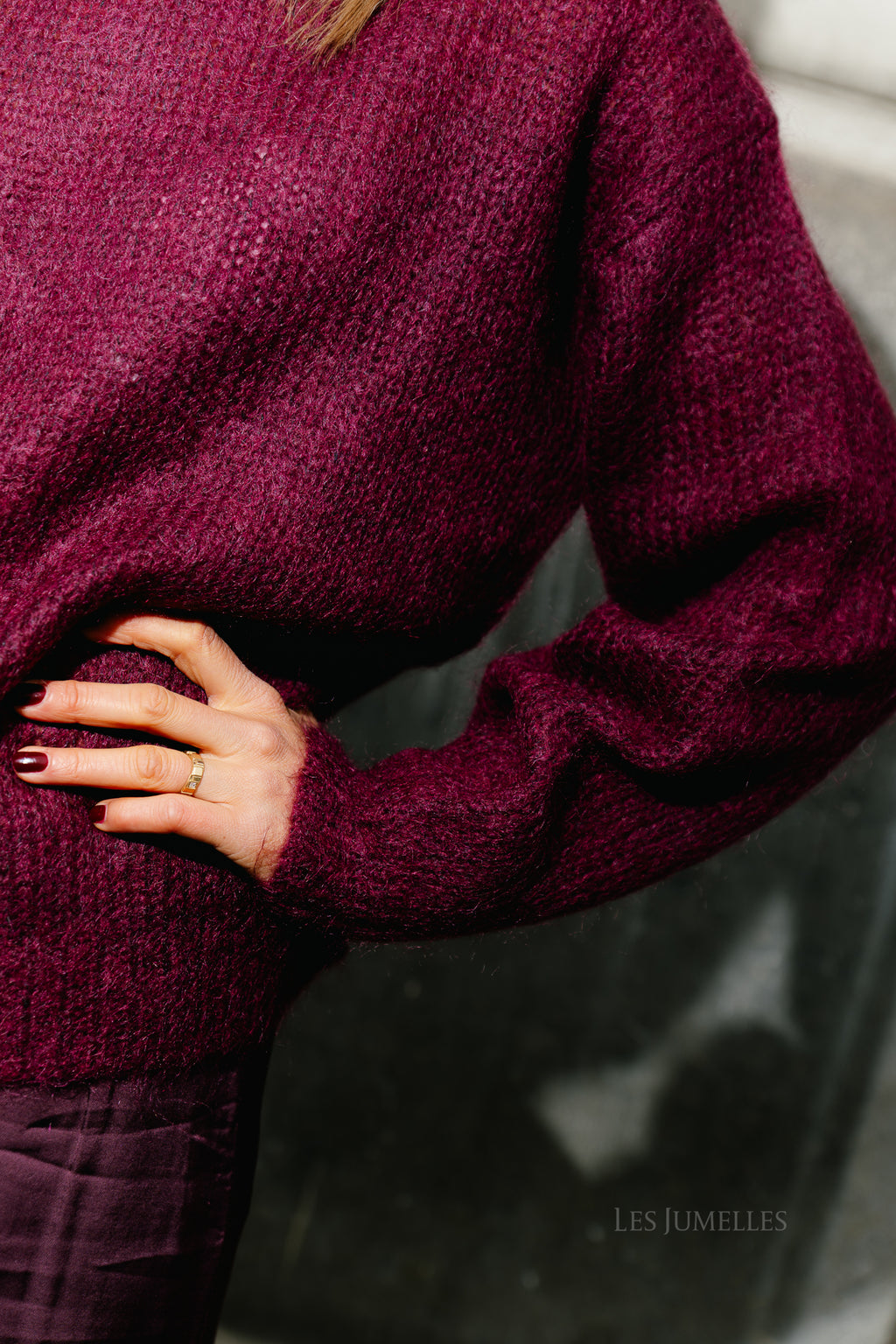 YASLambi LS knit rollneck pullover port royale