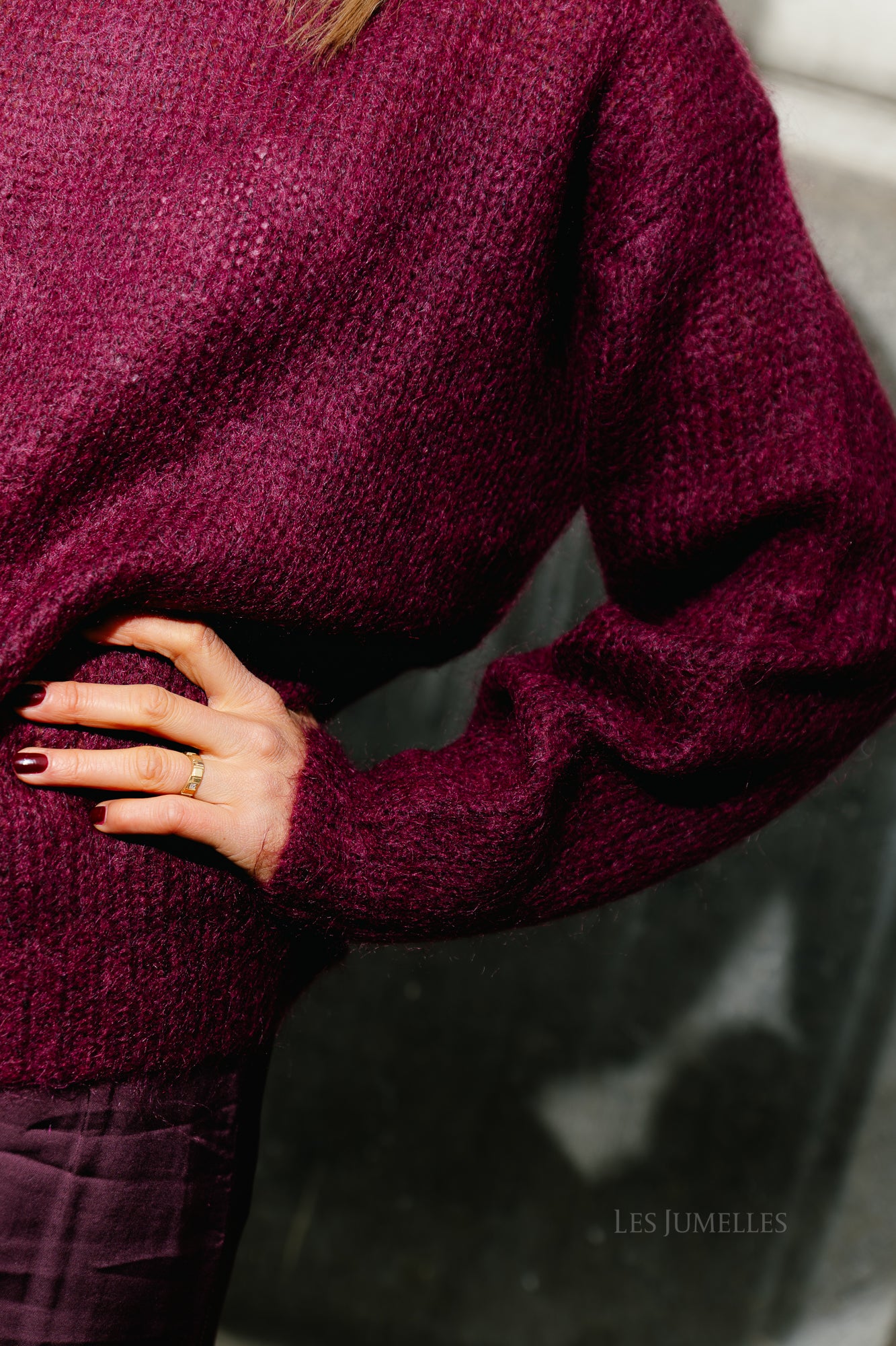 YASLambi LS knit rollneck pullover port royale