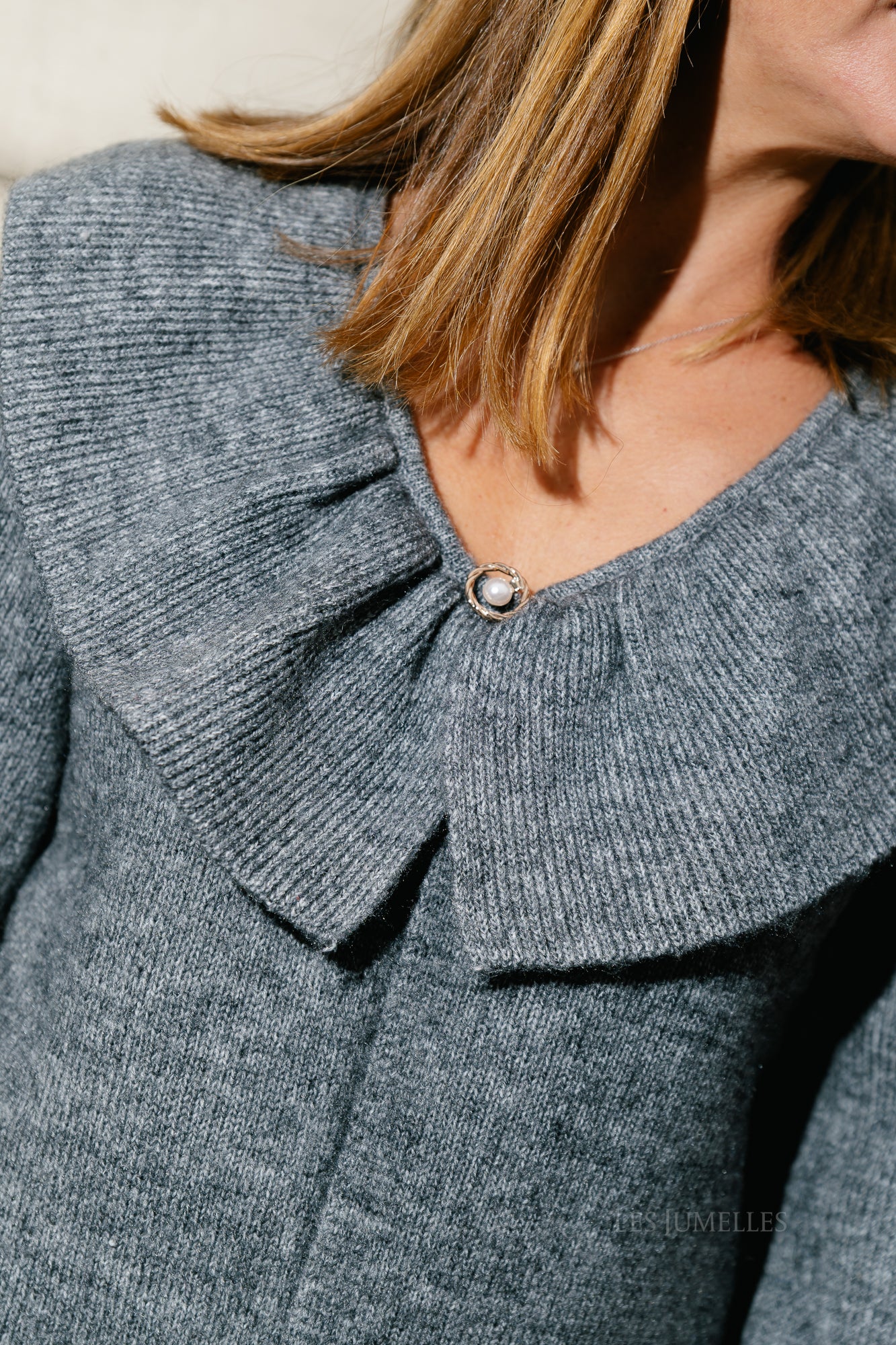 OBJDenisi L/S knit cardigan medium grey melange