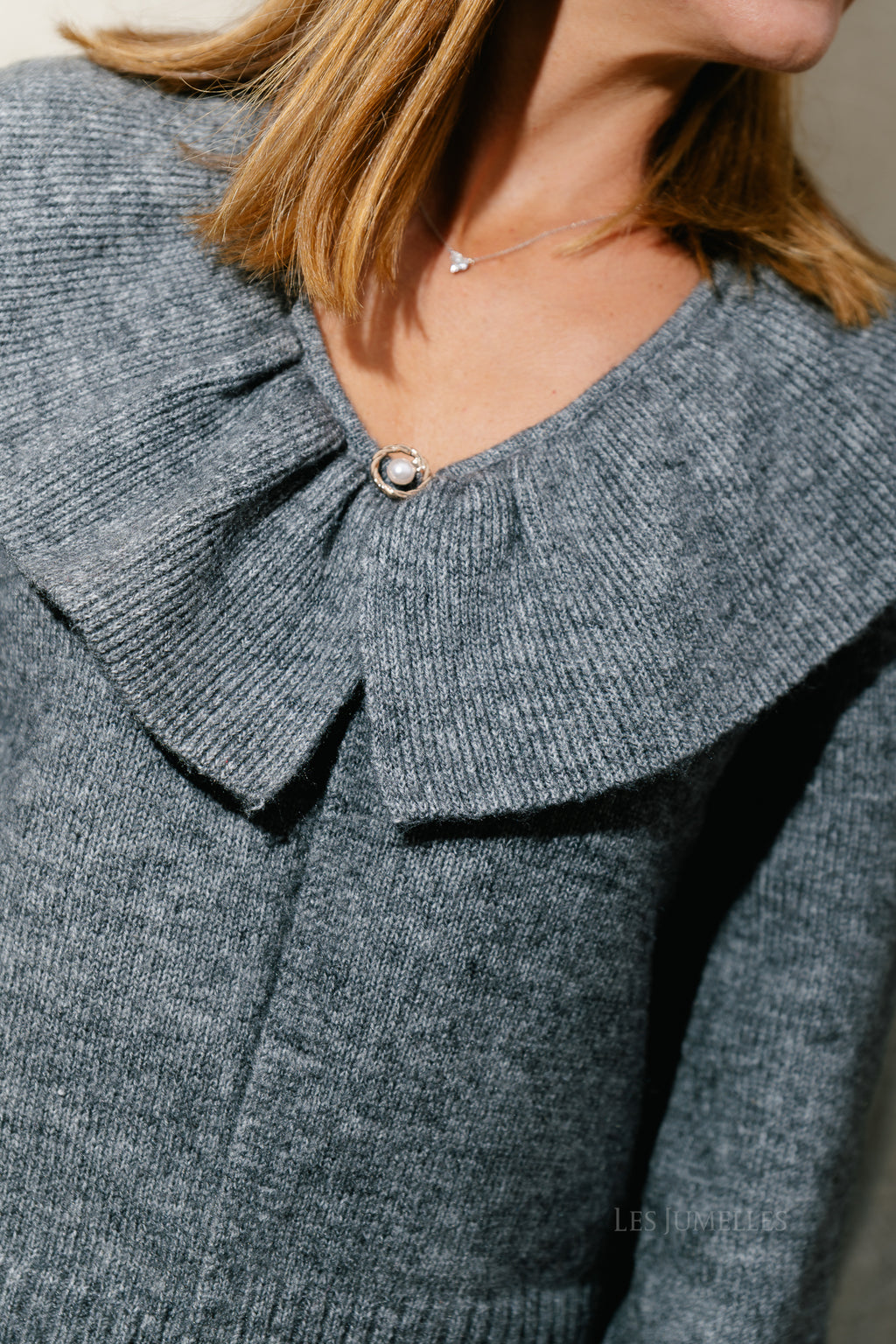 OBJDenisi L/S knit cardigan medium grey melange