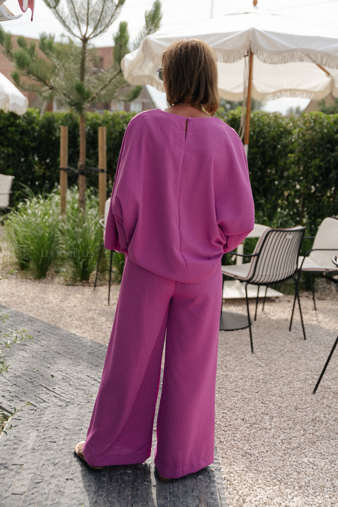 Pantalon large Laurence violet