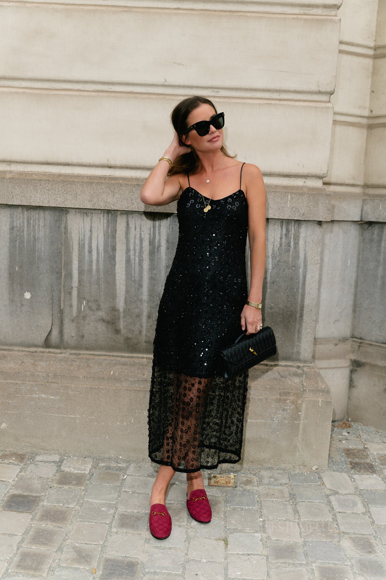 OBJMaisy SL long dress black