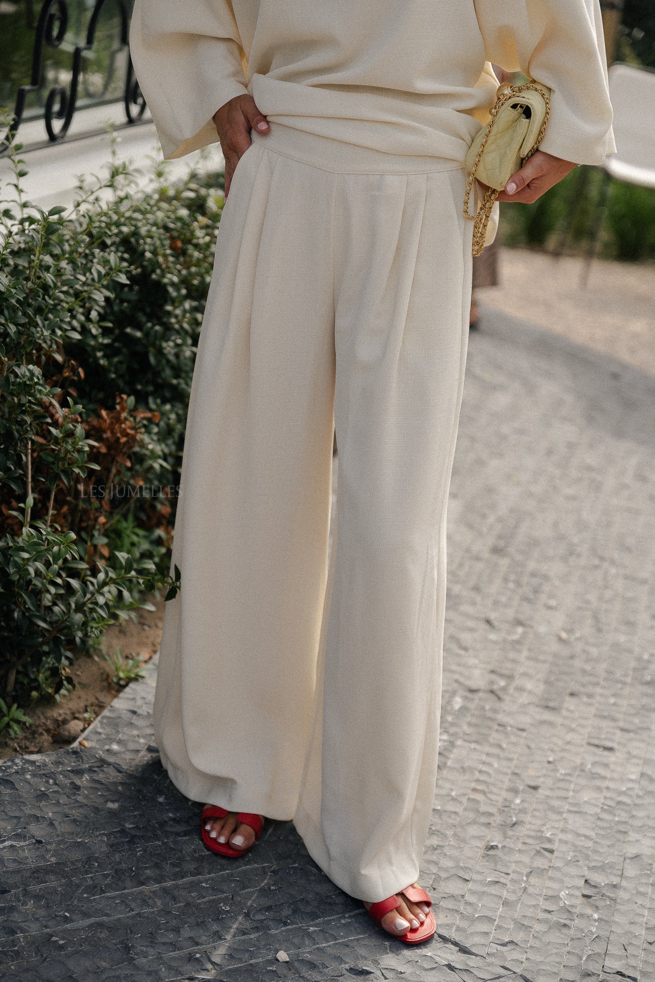 Laurence wide pants ecru