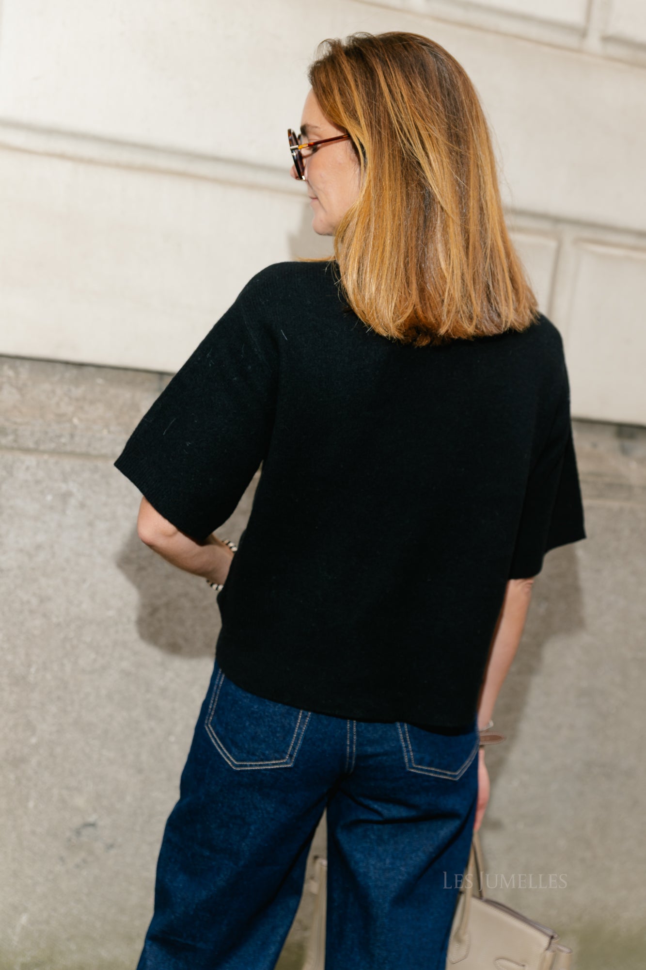 YASEmila 2/4 roll neck knit pullover black