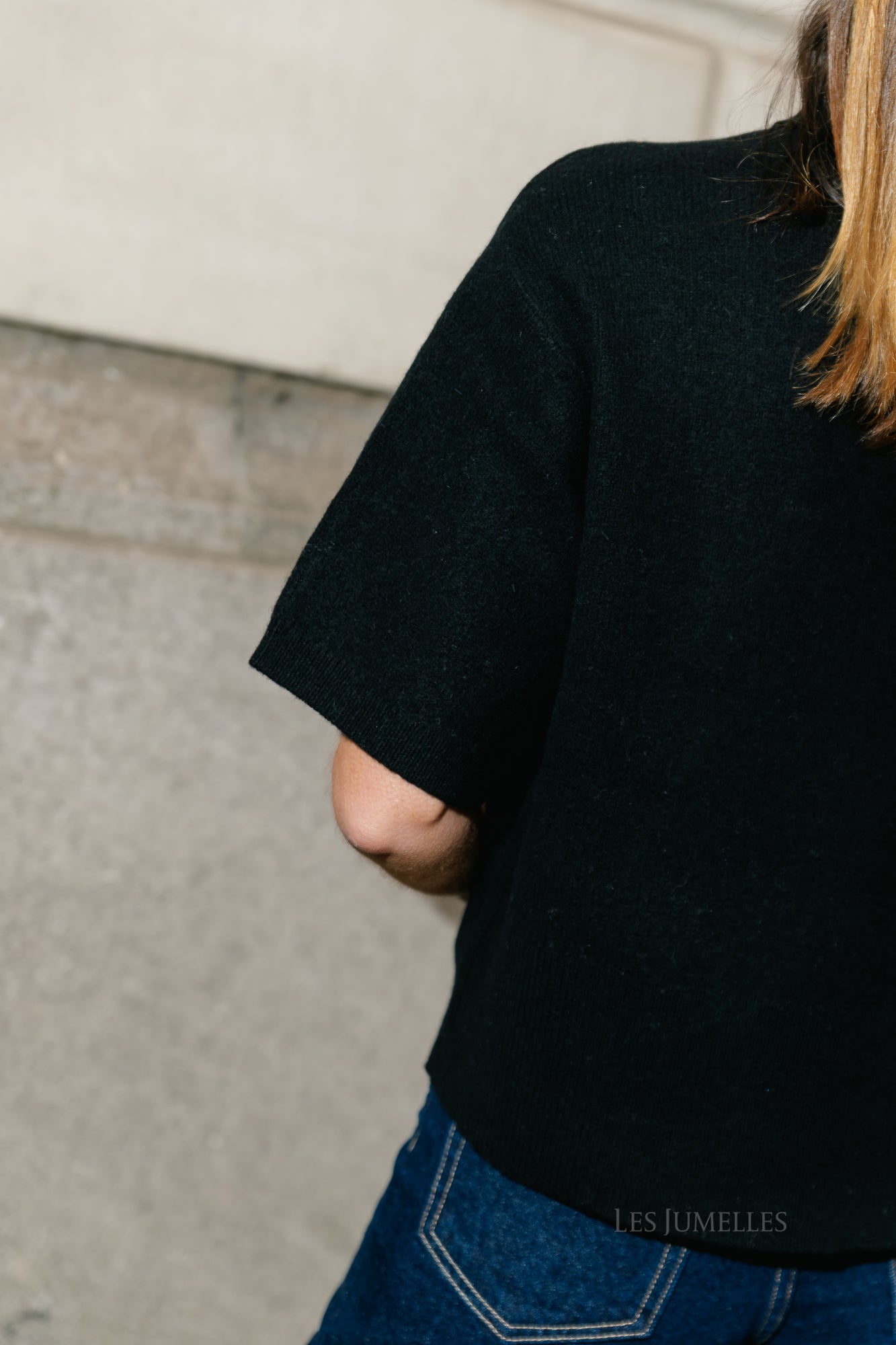 YASEmila 2/4 roll neck knit pullover black