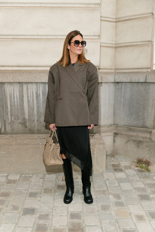 Chloe checkered blazer brown
